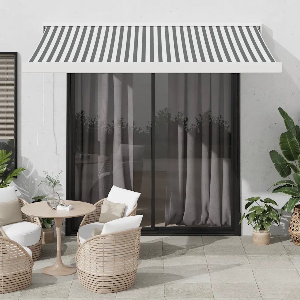 vidaXL Прибираща се тента антрацит и бяло 35x25 м плат и алуминий