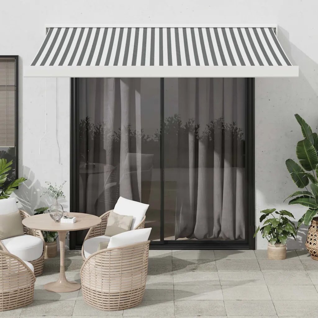 vidaXL Прибираща се тента антрацит и бяло 35x25 м плат и алуминий