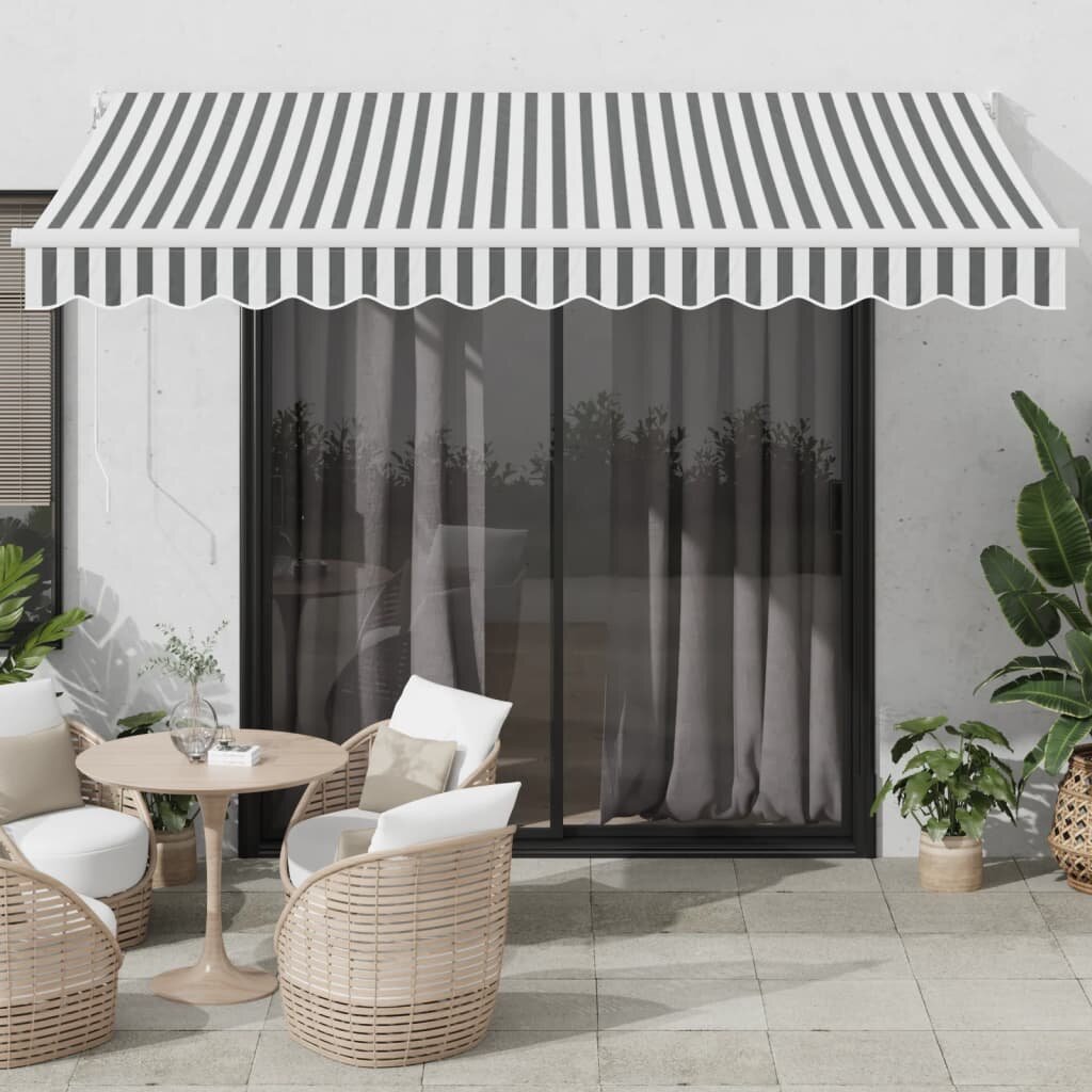 vidaXL Прибираща се тента антрацит и бяло 35x25 м плат и алуминий