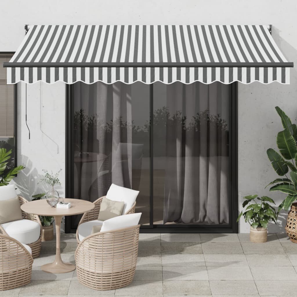 vidaXL Прибираща се тента антрацит и бяло 35x25 м плат и алуминий