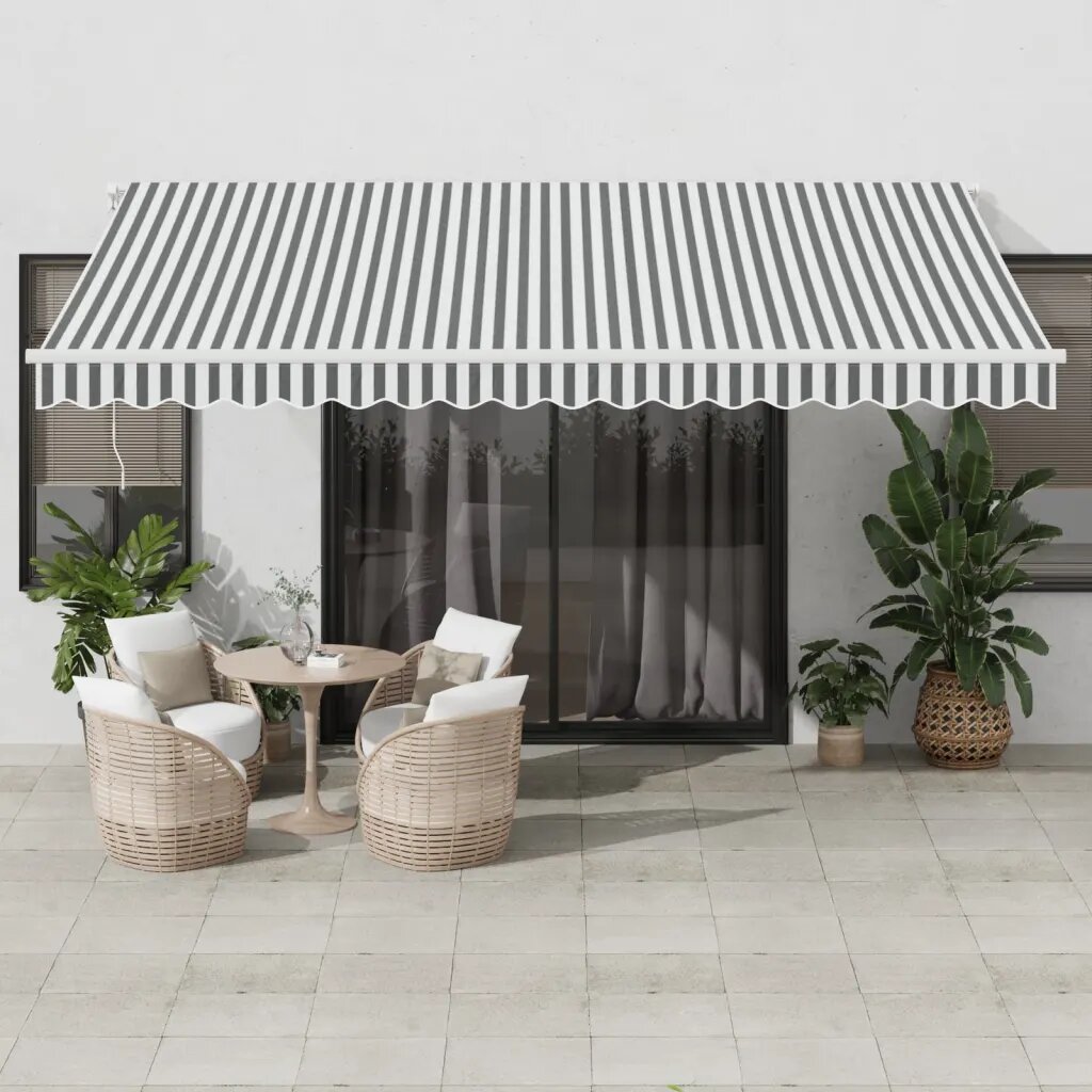 vidaXL Прибираща се тента Антрацит и бяло 450 × 350 cm