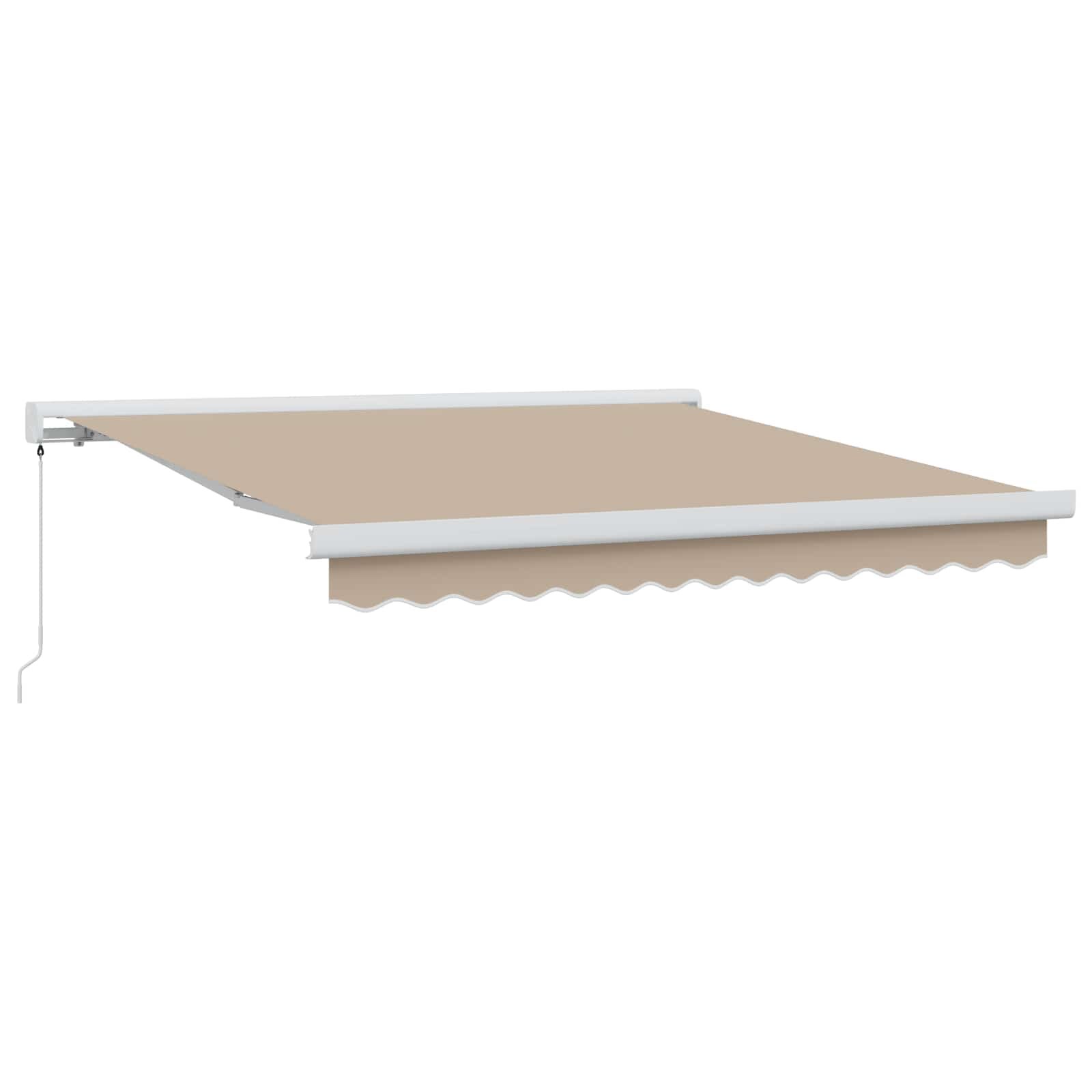 vidaXL Прибираща се тента Бежово 350 x 250 cm Платно и алуминий
