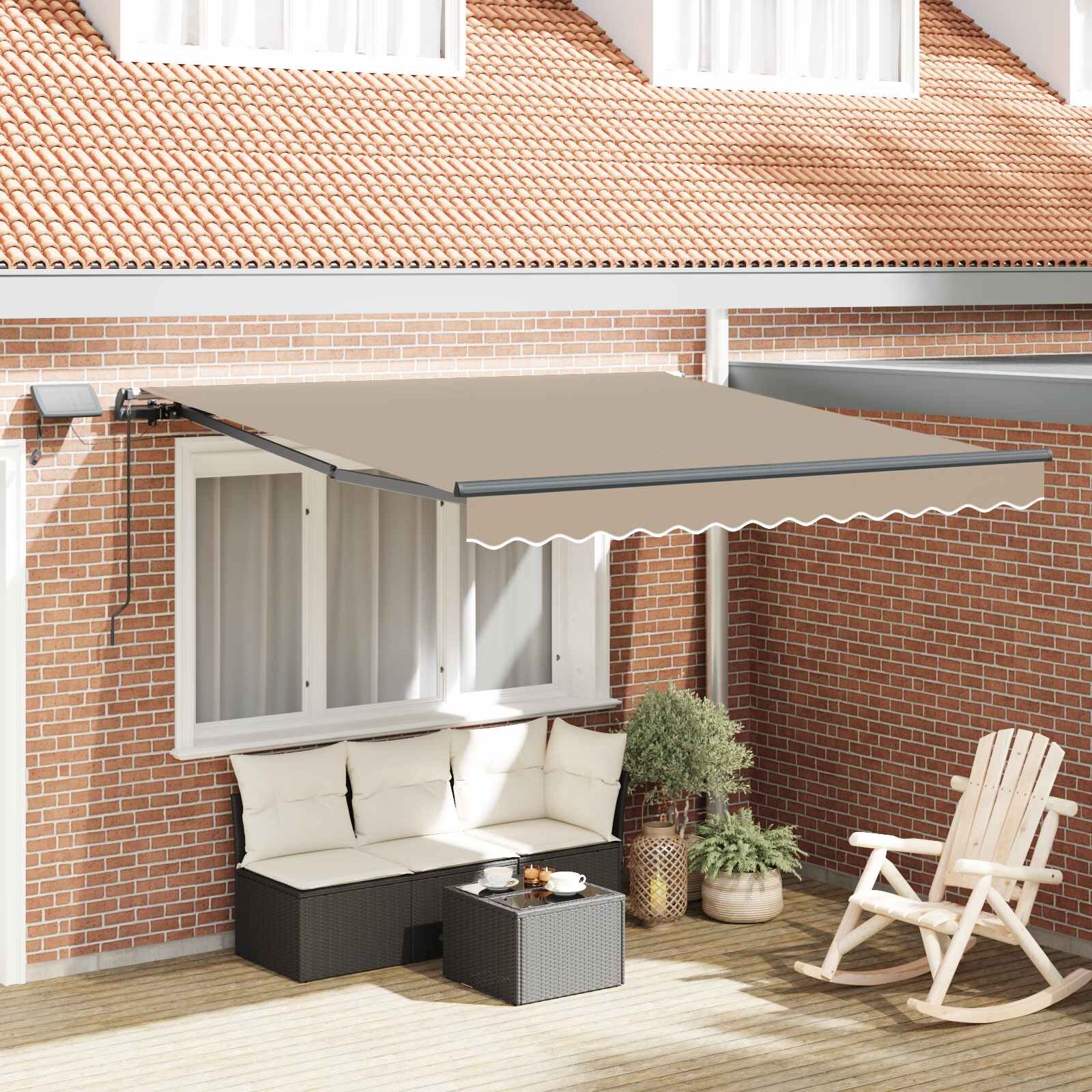 vidaXL Прибираща се тента Бяло 350 x 250 cm Тъкан и алуминий