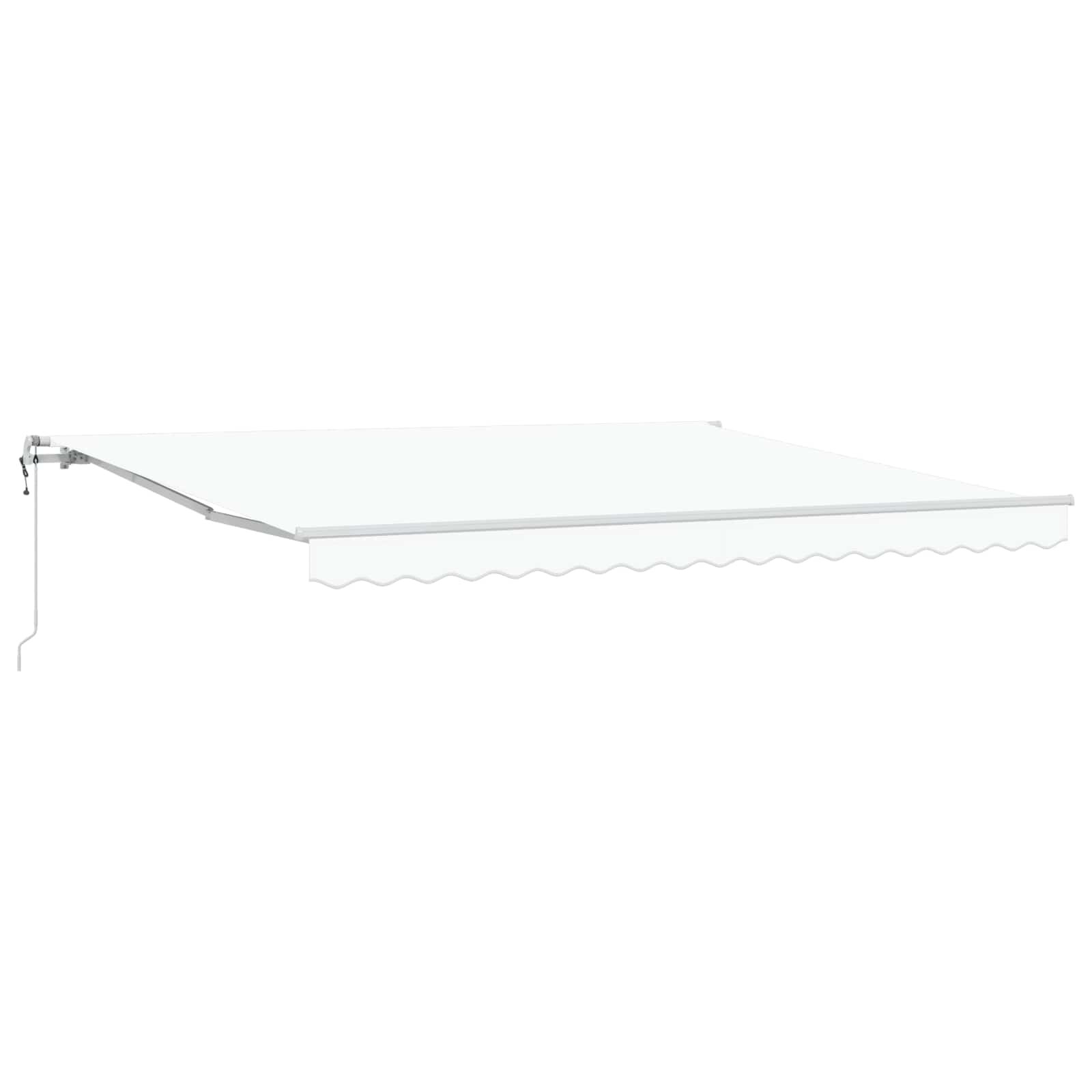 vidaXL Прибираща се тента Бяло 400 × 300 cm Тъкан и алуминий