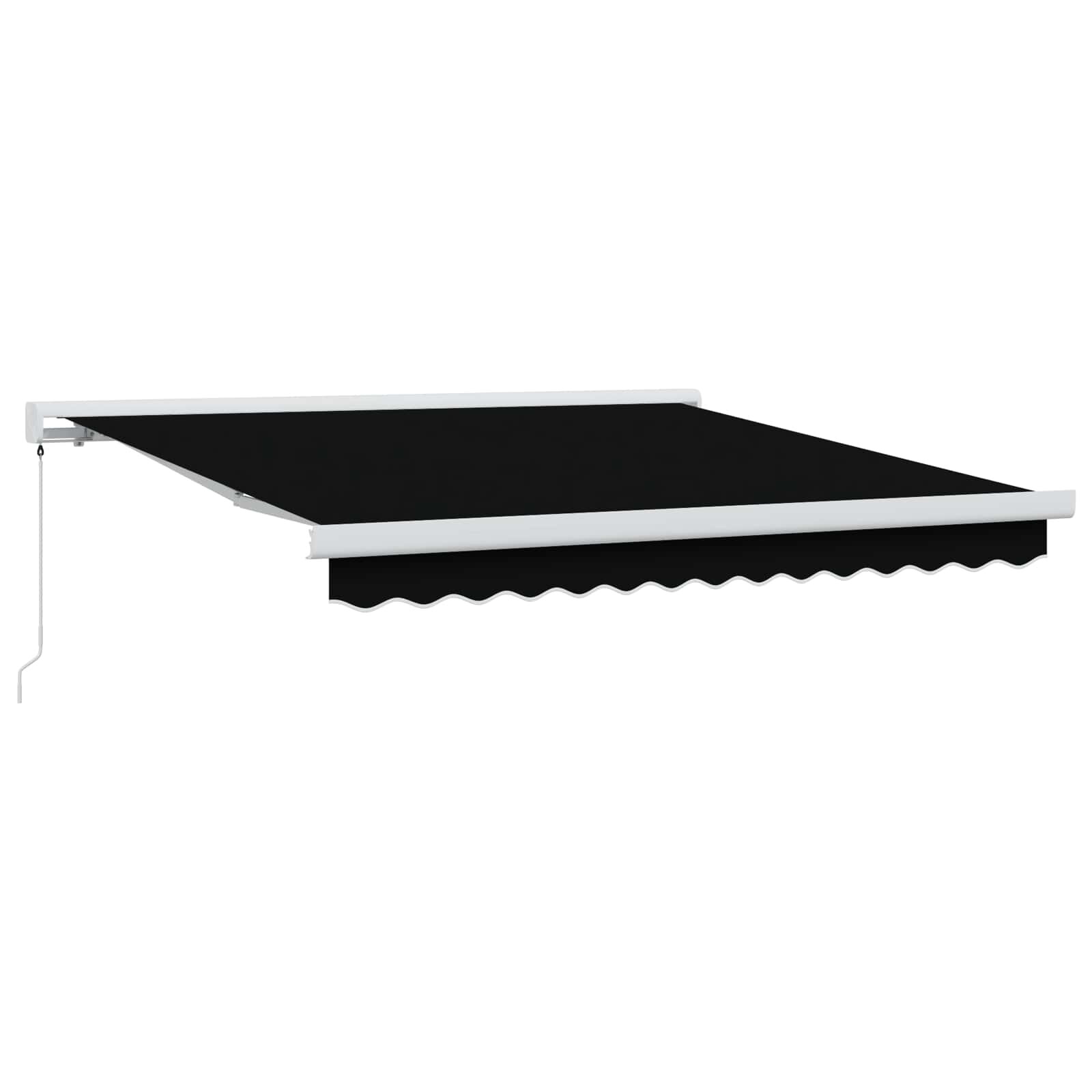 vidaXL Прибираща се тента Черно 300 x 250 cm Платно и алуминий