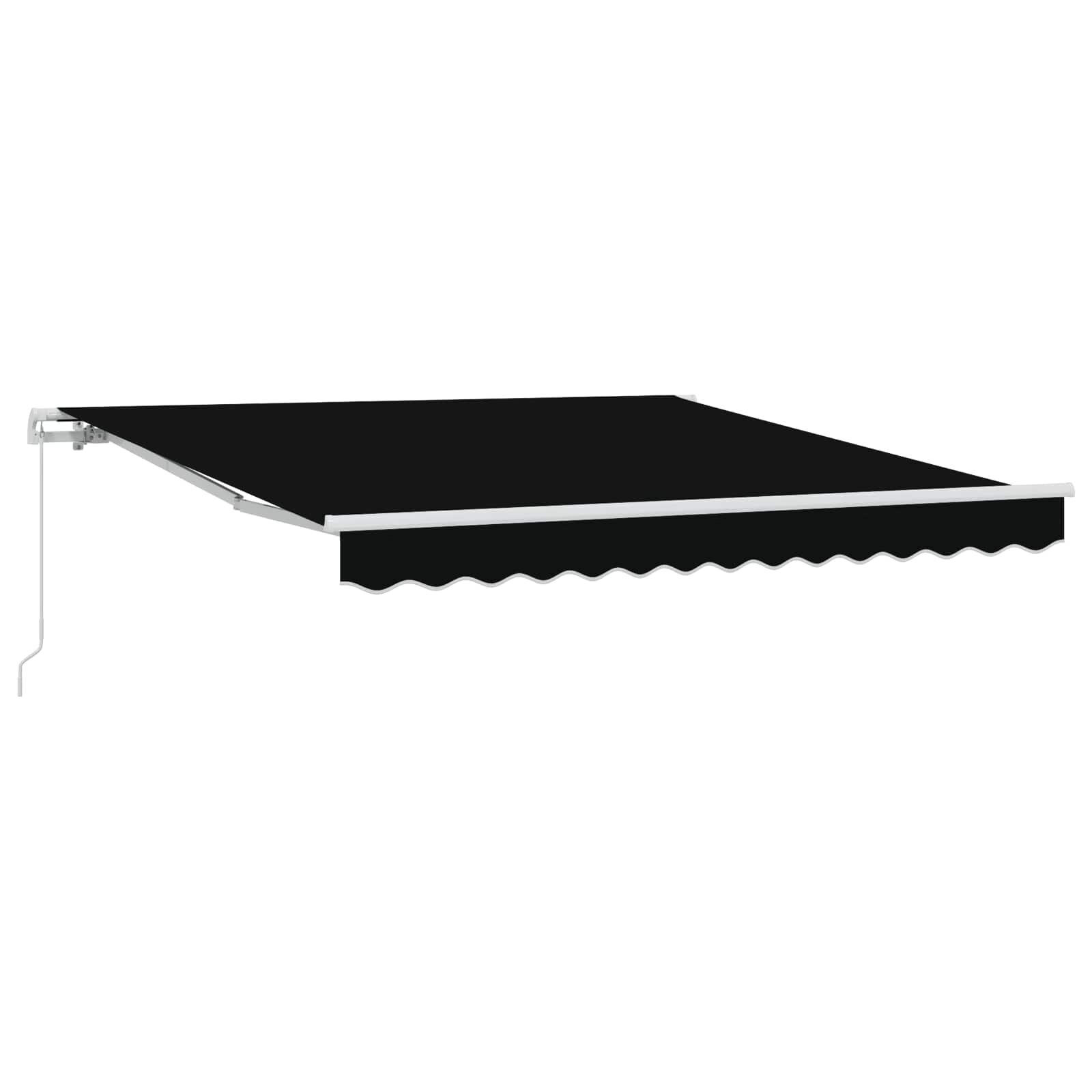 vidaXL Прибираща се тента Черно 350 x 250 cm Полиестер и алуминий