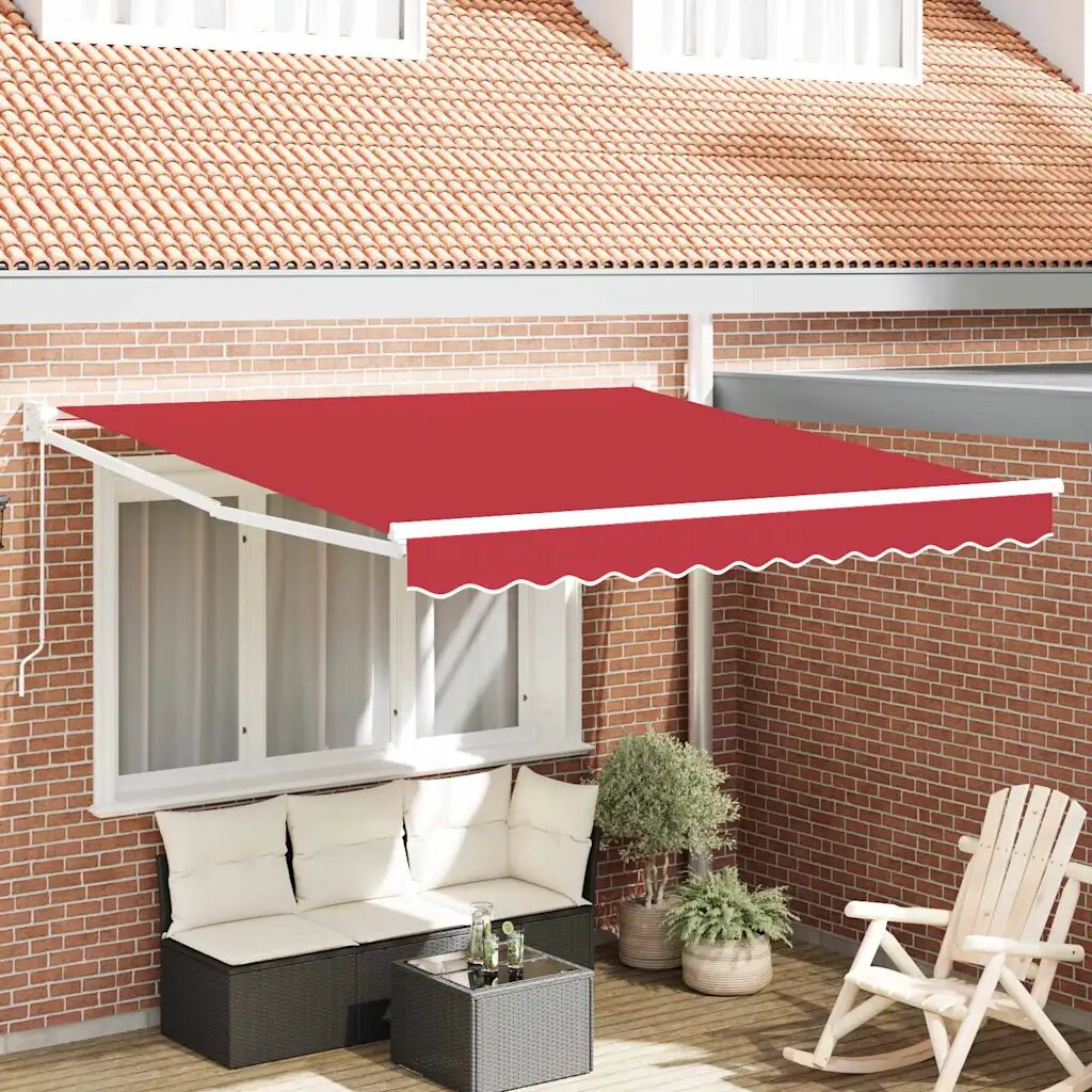 vidaXL Прибираща се тента Червено 300 x 250 cm