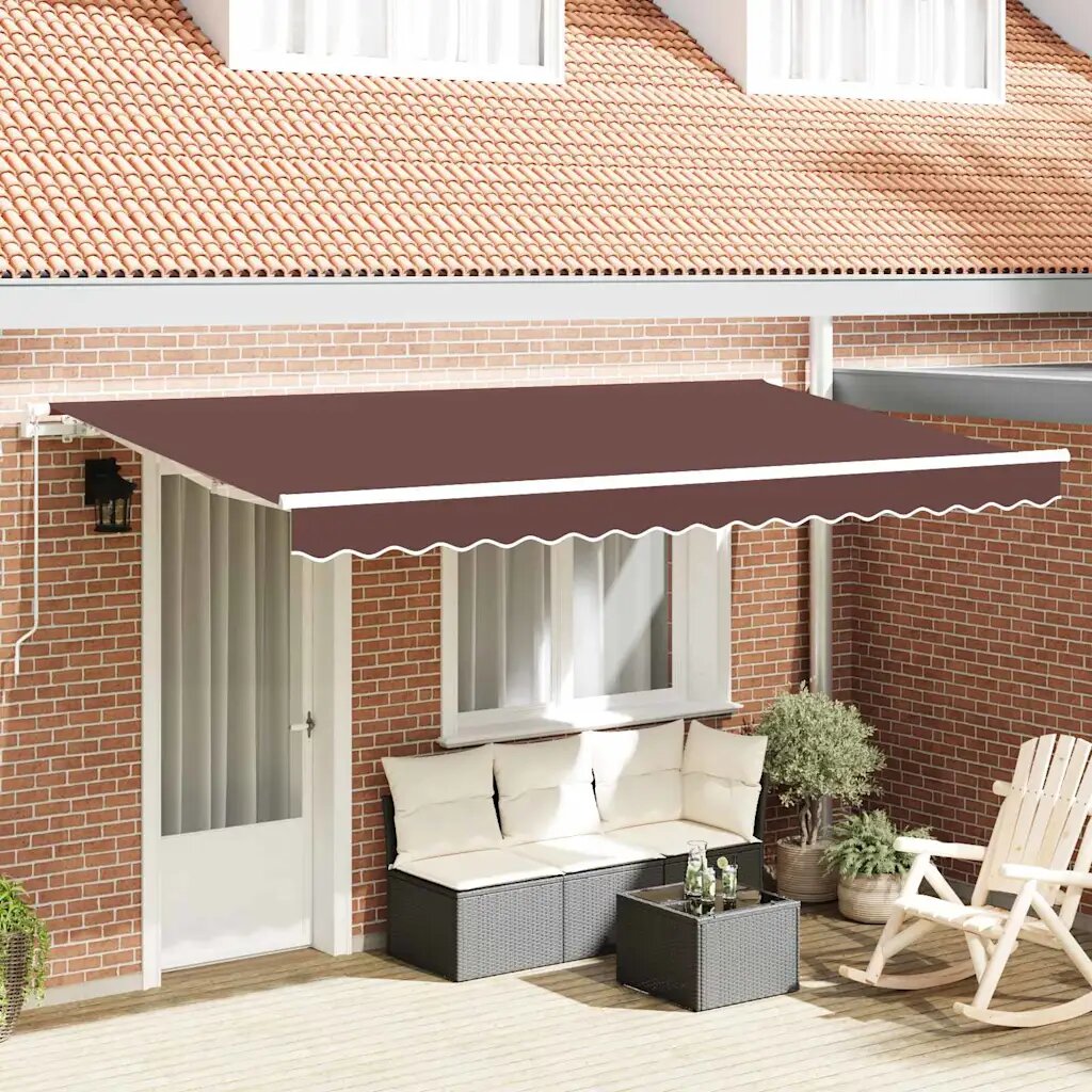 vidaXL Прибираща се тента Кафяво 400 x 200 cm текстил