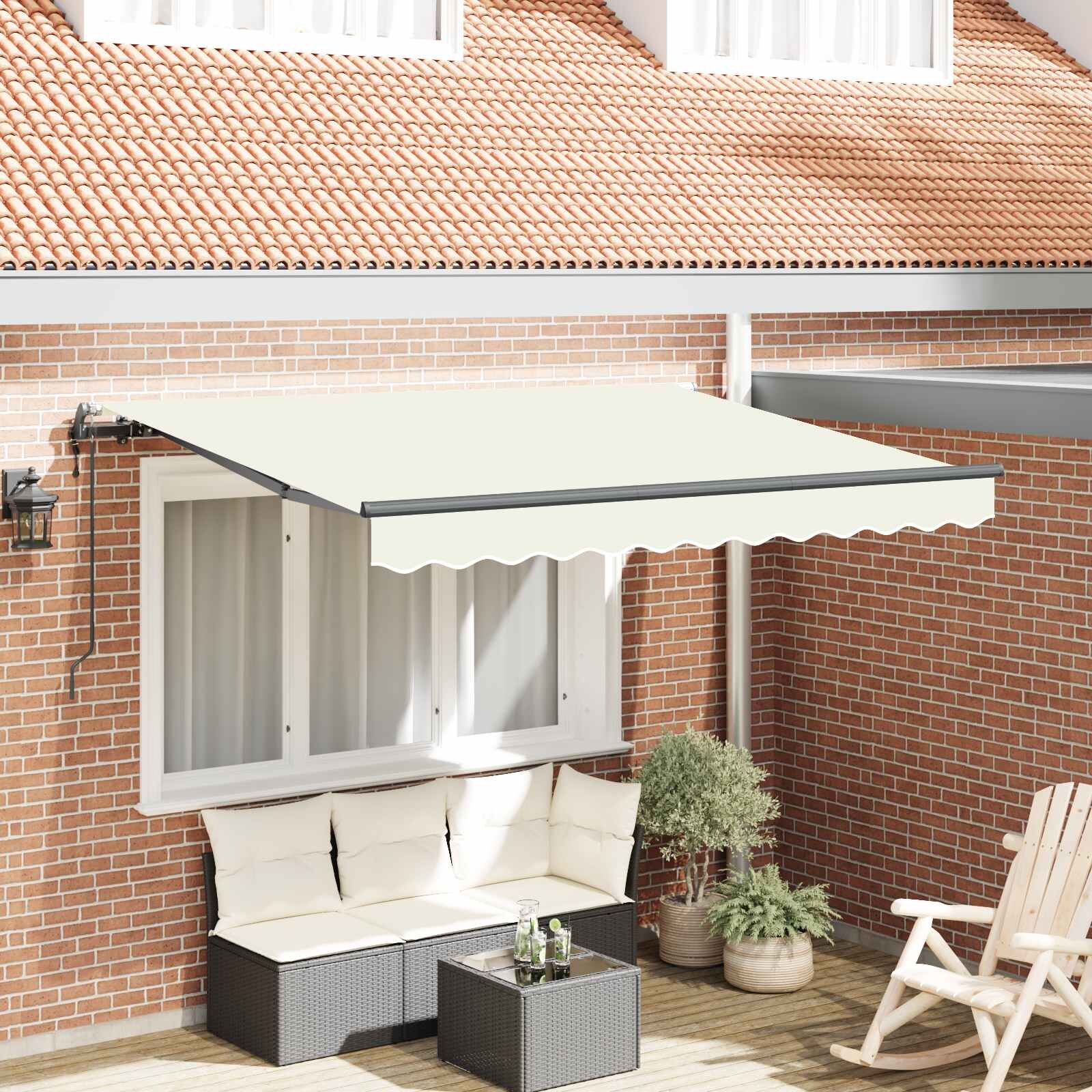 vidaXL Прибираща се тента Крем 250 x 200 cm текстил