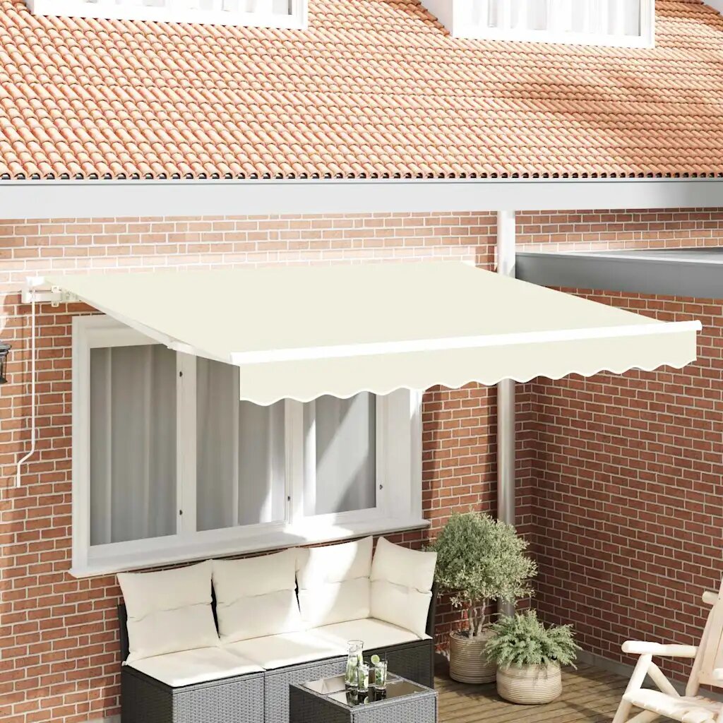 vidaXL Прибираща се тента Крем 300 x 200 cm текстил