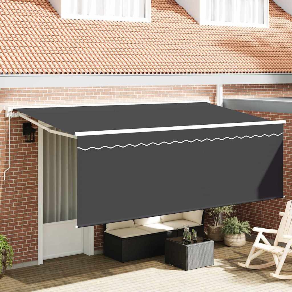 vidaXL Прибираща се тента Крем 350 x 200 cm Полиестер и алуминий
