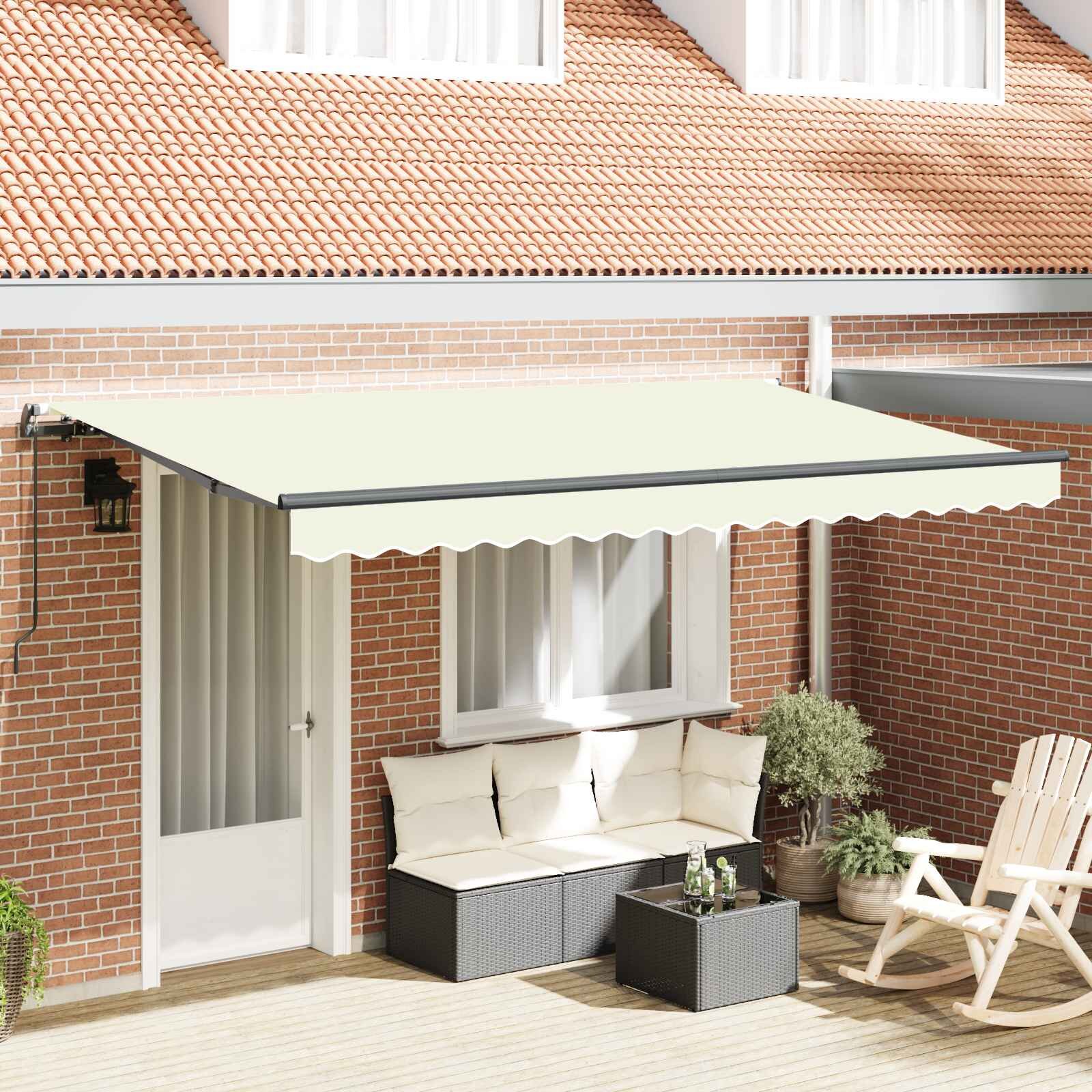 vidaXL Прибираща се тента Крем 350 x 200 cm текстил