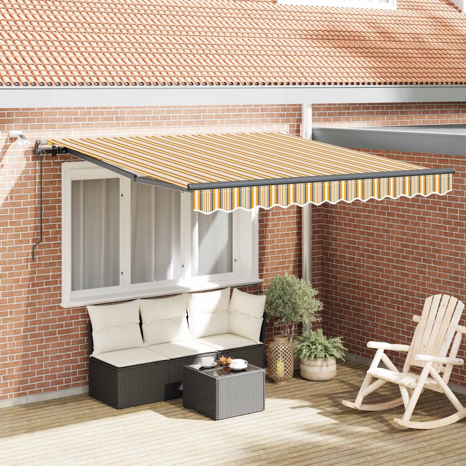 vidaXL Прибираща се тента Многоцветен 300 x 250 cm Полиестер