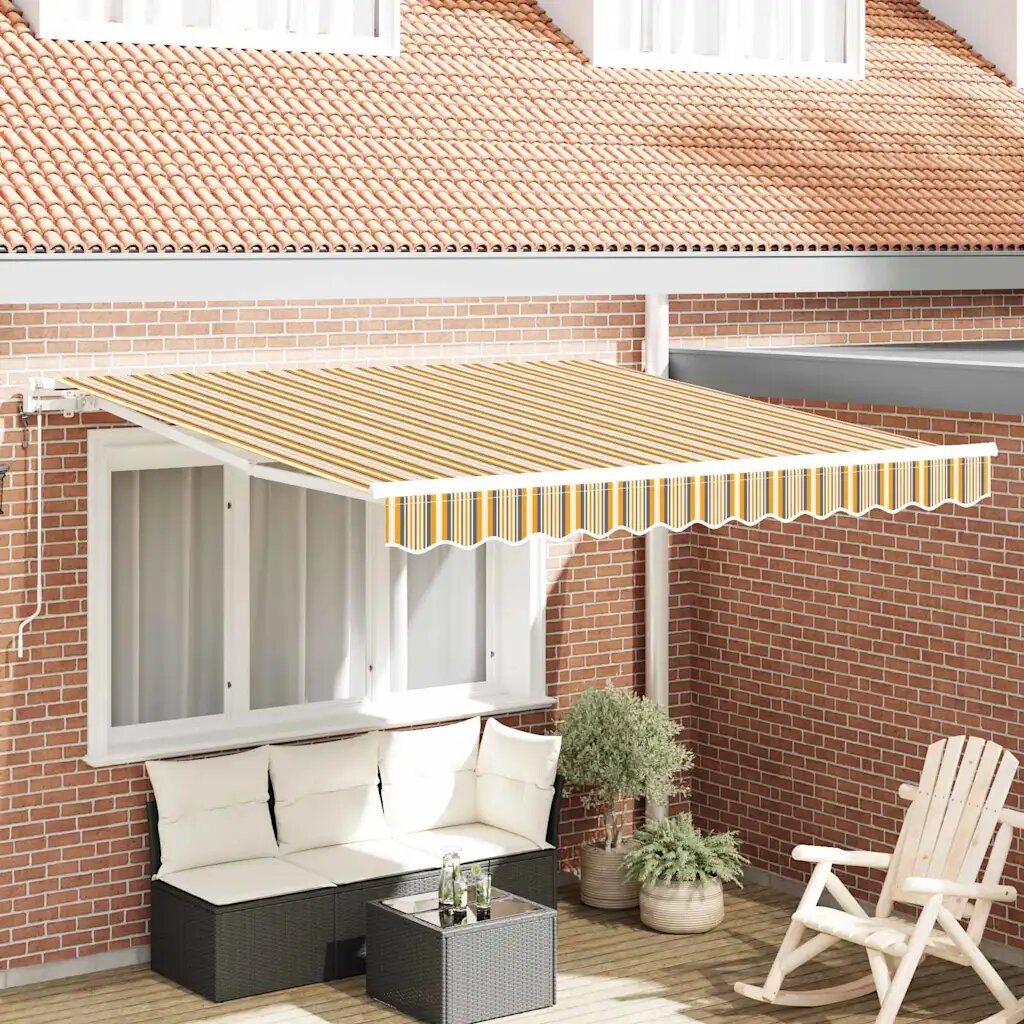 vidaXL Прибираща се тента Многоцветен 300 x 250 cm Тъкан и алуминий