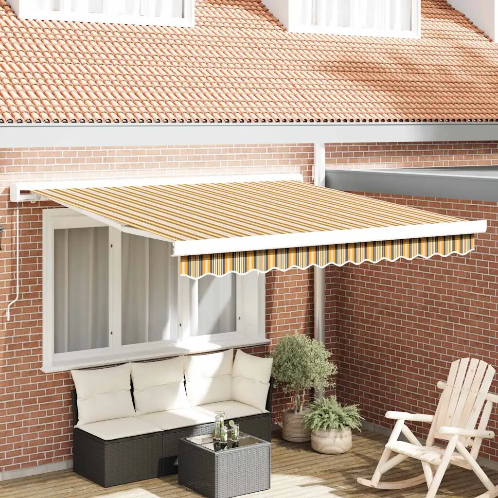 vidaXL Прибираща се тента Многоцветен 350 x 250 cm Платно и алуминий