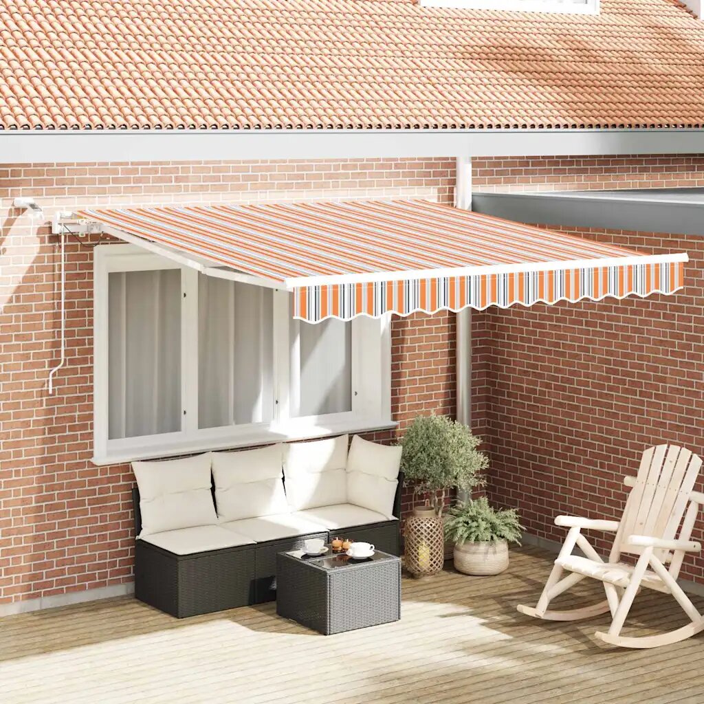 vidaXL Прибираща се тента Многоцветен 350 x 250 cm Полиестер