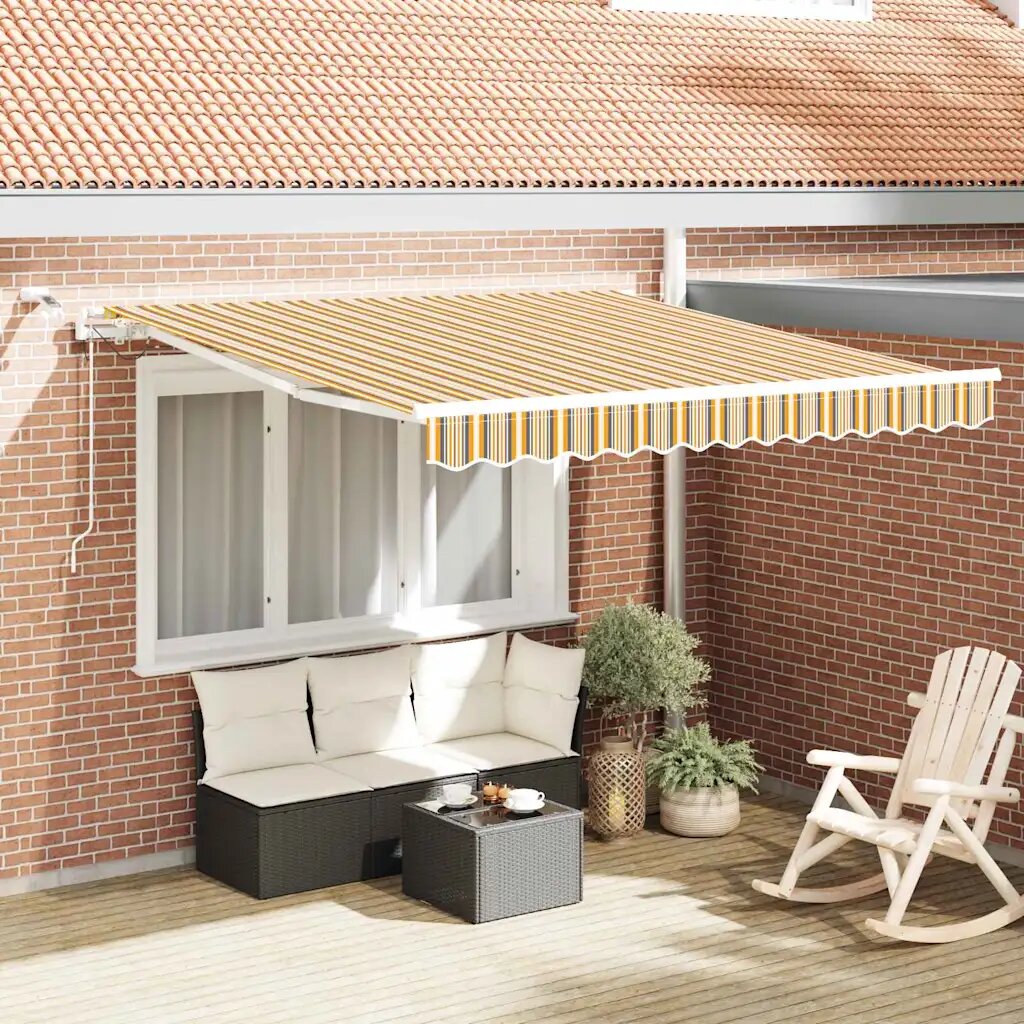 vidaXL Прибираща се тента Многоцветен 350 x 250 cm Полиестер