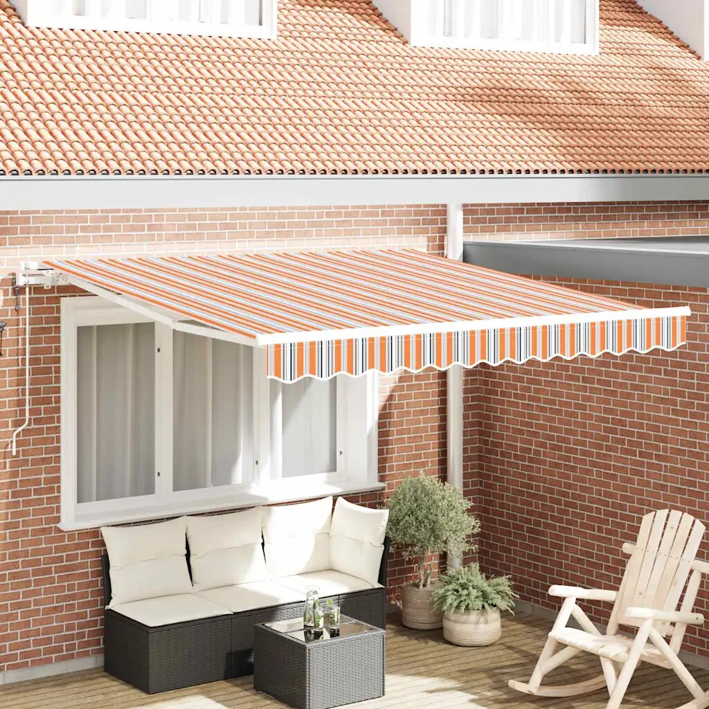 vidaXL Прибираща се тента Многоцветен 350 x 250 cm Тъкан и алуминий
