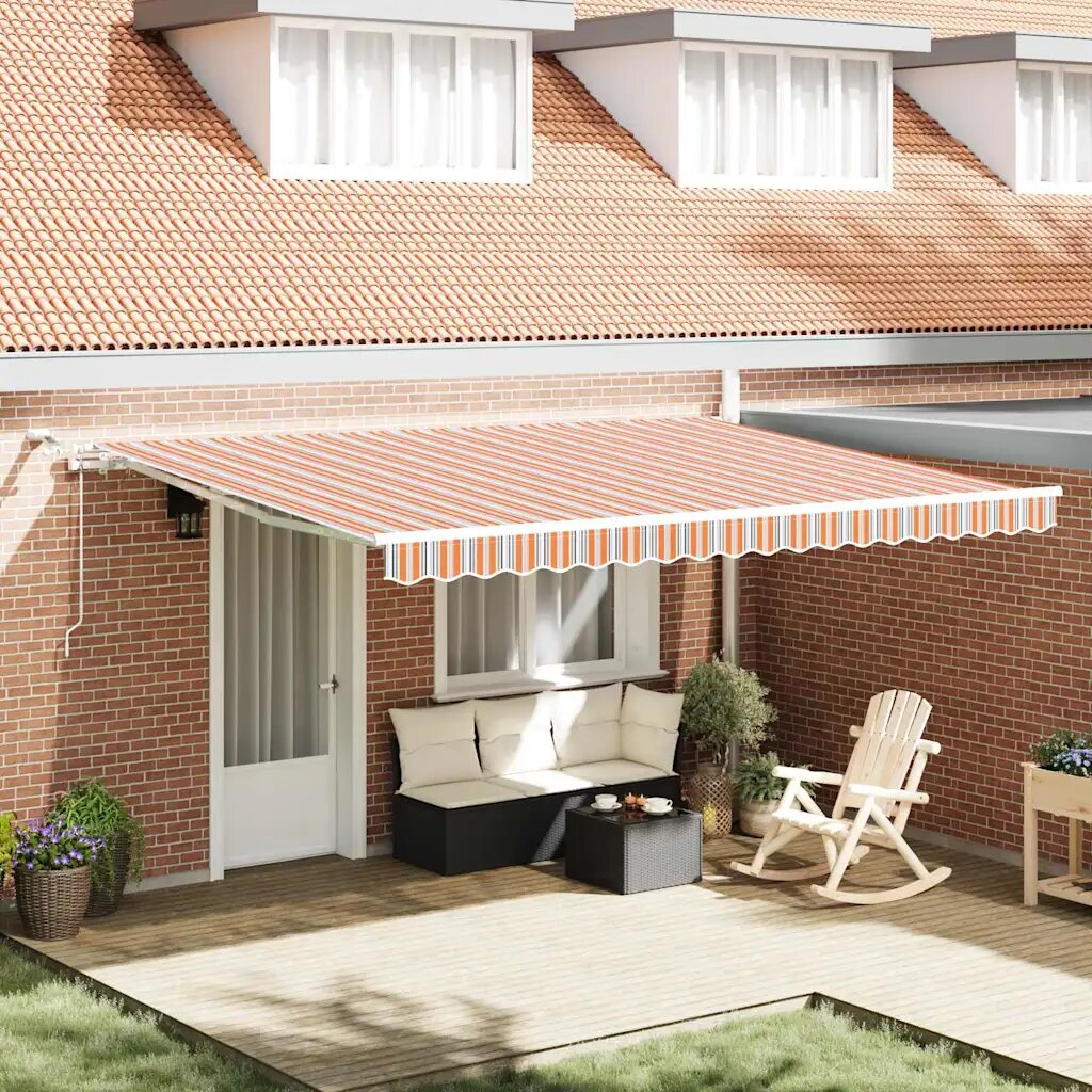 vidaXL Прибираща се тента Многоцветен 450 × 350 cm Полиестер