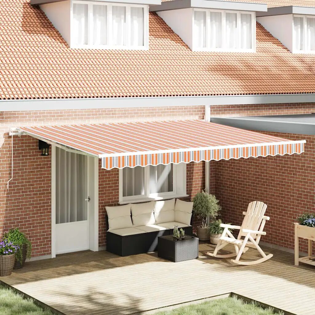 vidaXL Прибираща се тента Многоцветен 450 x 350 x 165 см