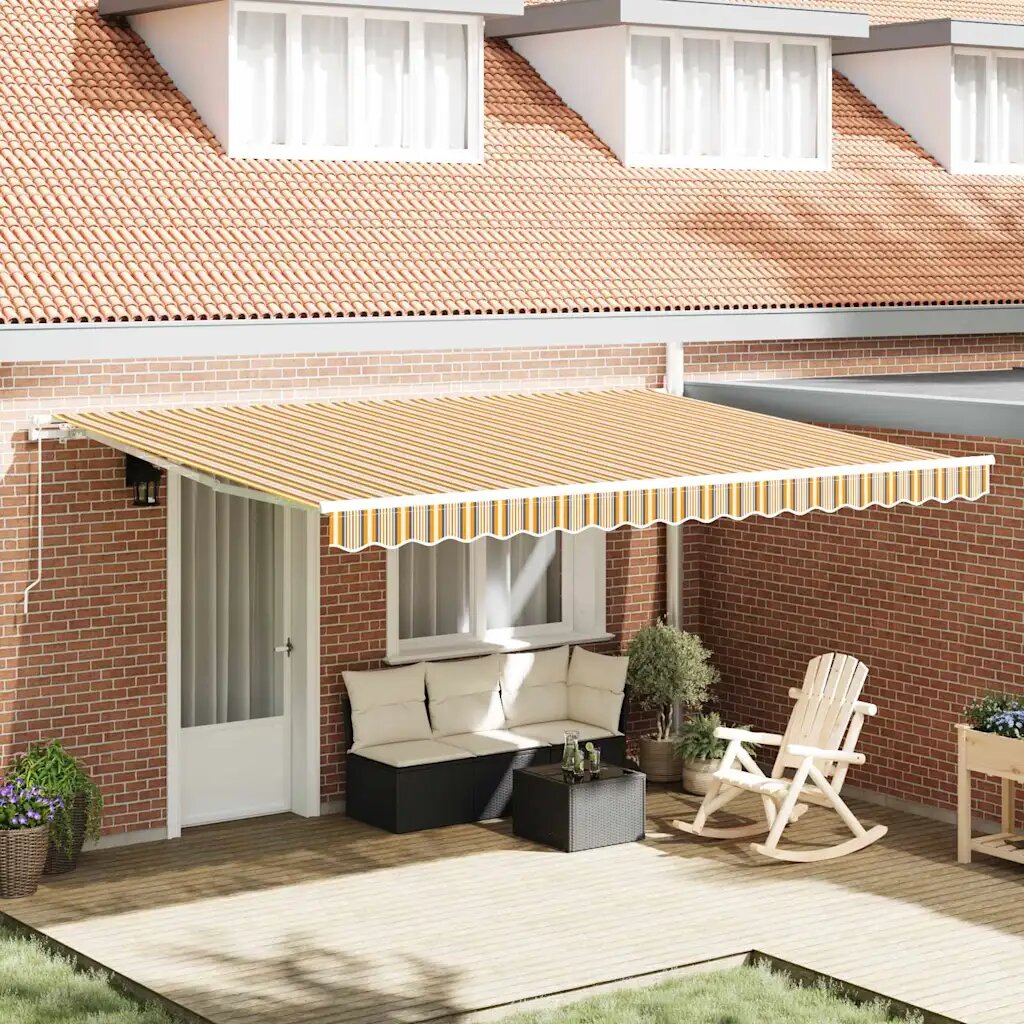 vidaXL Прибираща се тента Многоцветен 450 x 350 x 165 см