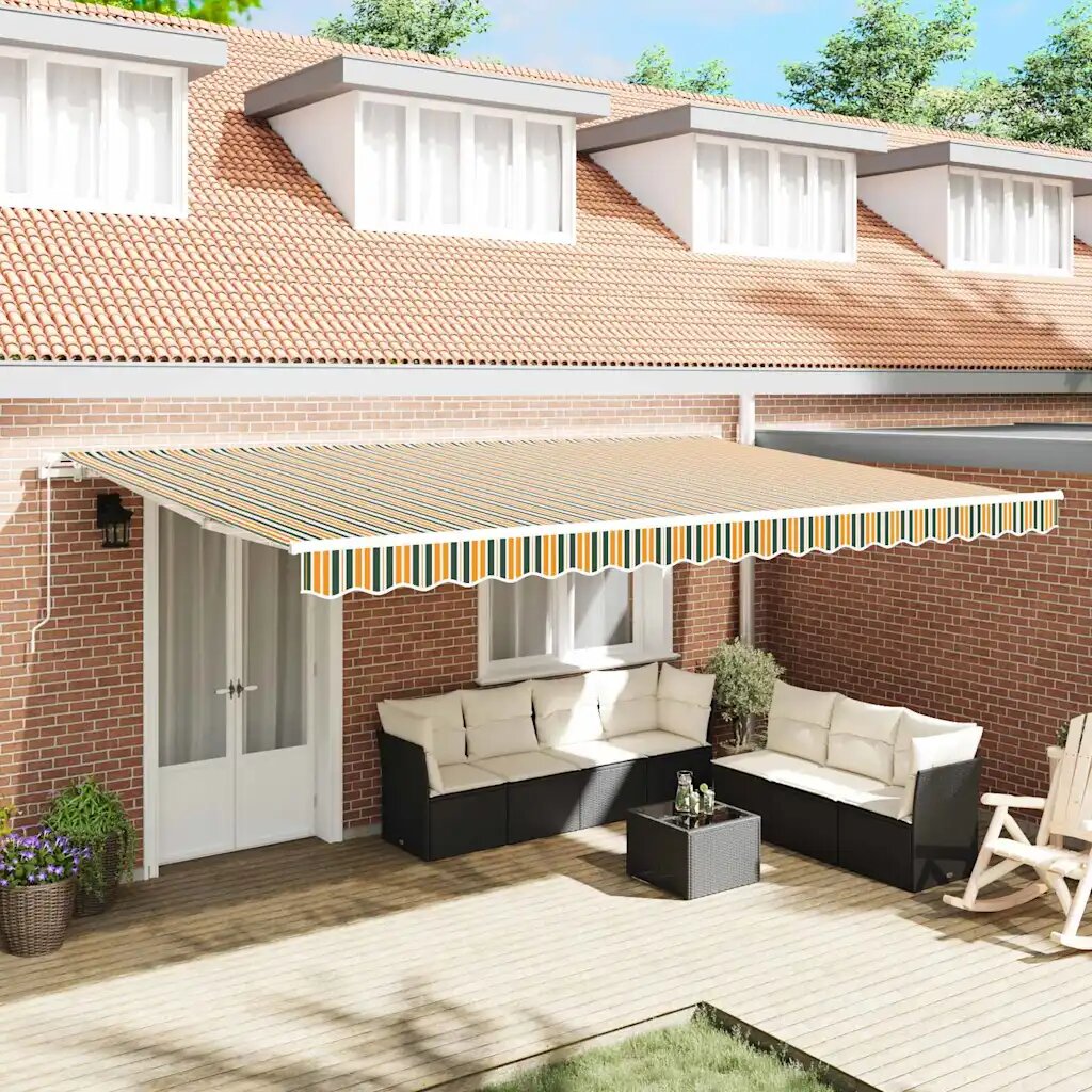 vidaXL Прибираща се тента Многоцветен 500 × 300 cm