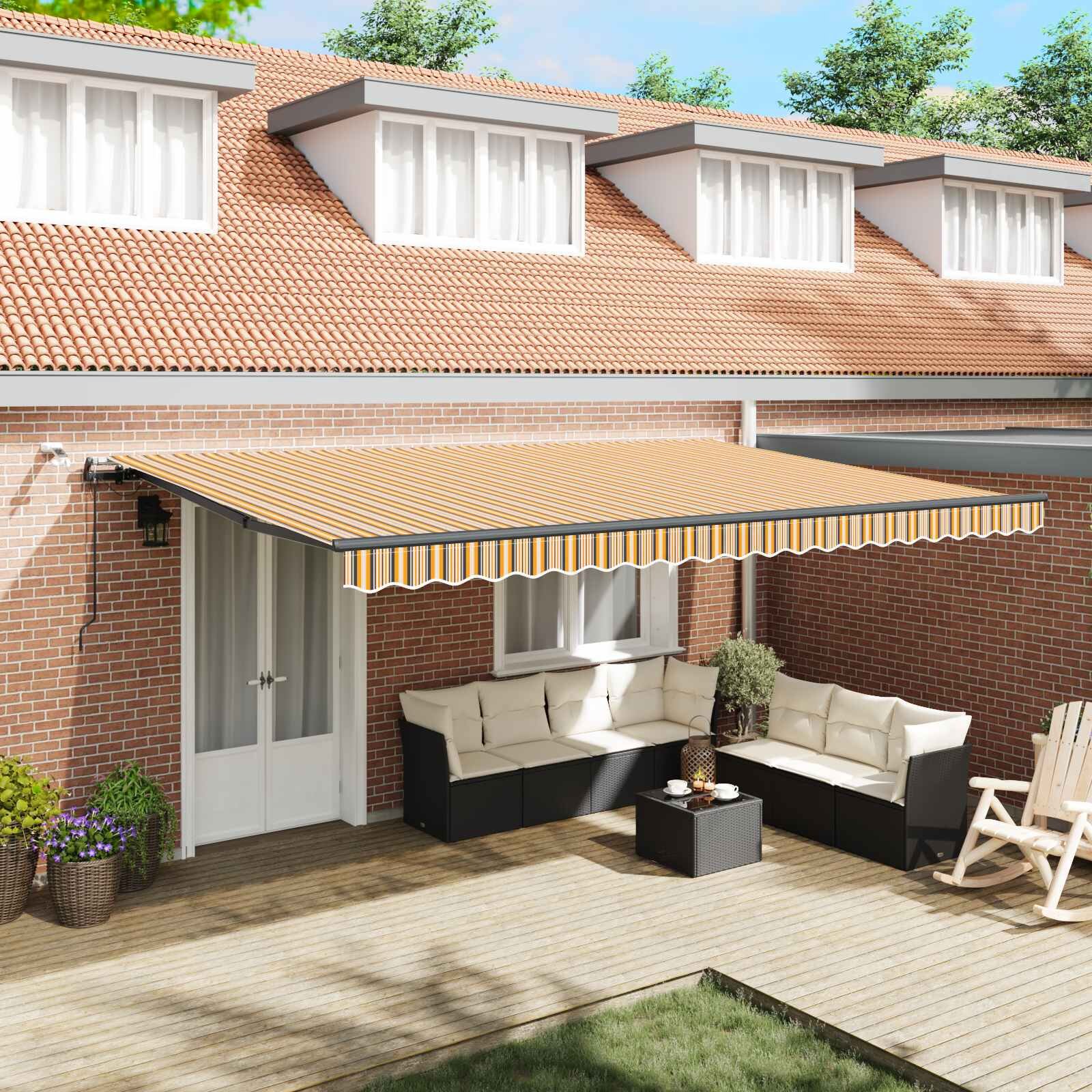 vidaXL Прибираща се тента Многоцветен 500 × 350 cm Полиестер