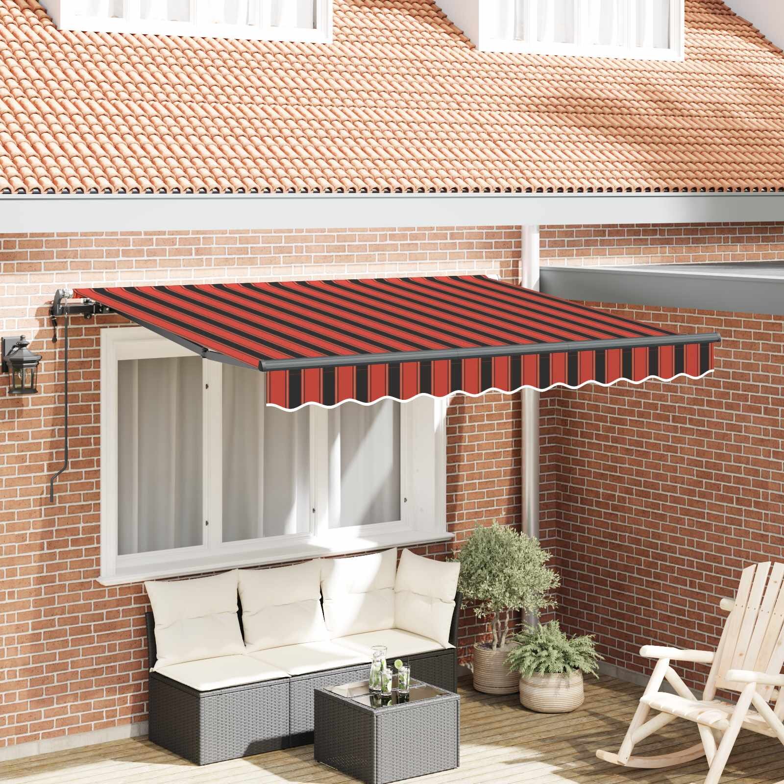 vidaXL Прибираща се тента Оранжево 250 x 200 cm текстил