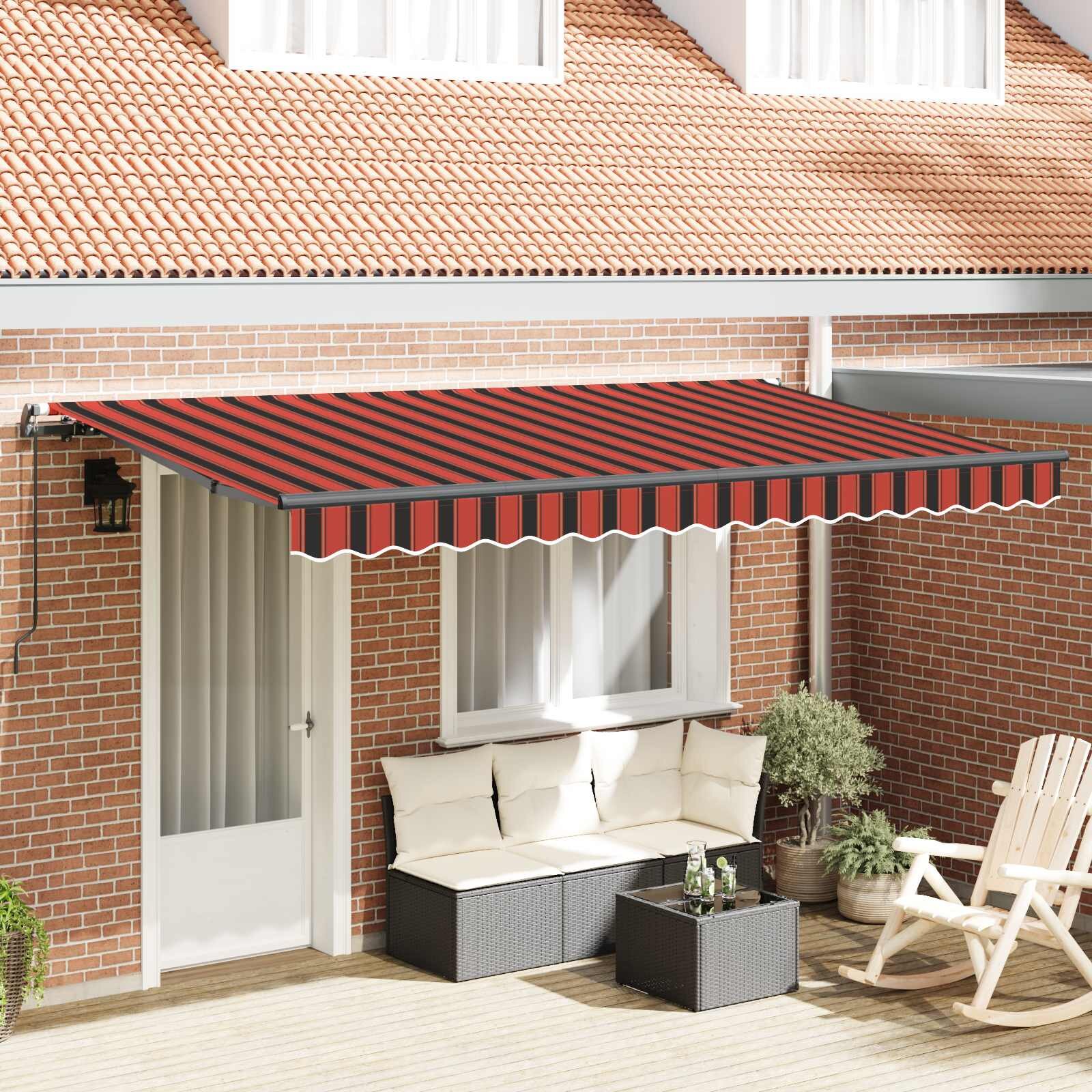 vidaXL Прибираща се тента Оранжево 350 x 200 cm текстил