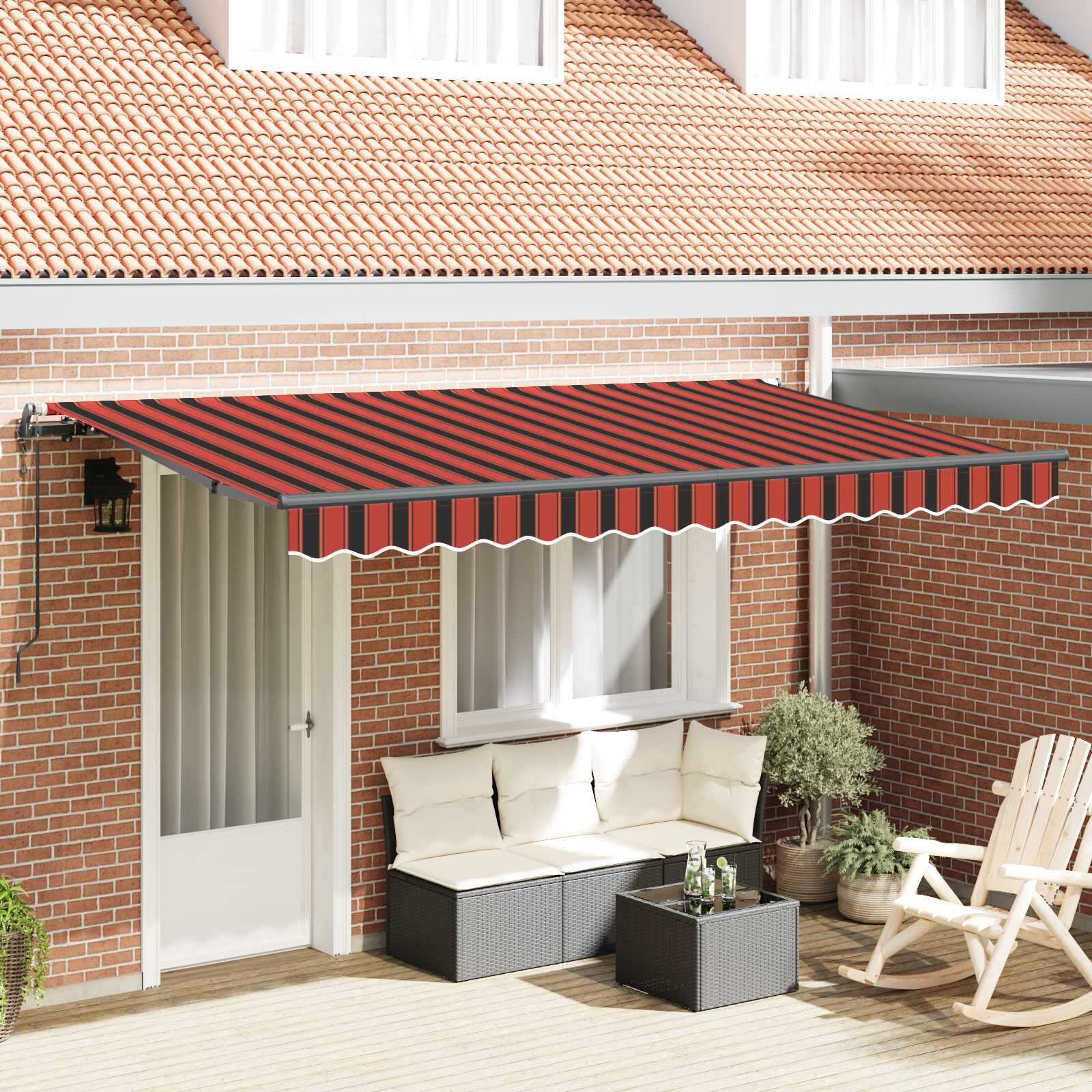 vidaXL Прибираща се тента Оранжево 350 x 200 cm текстил