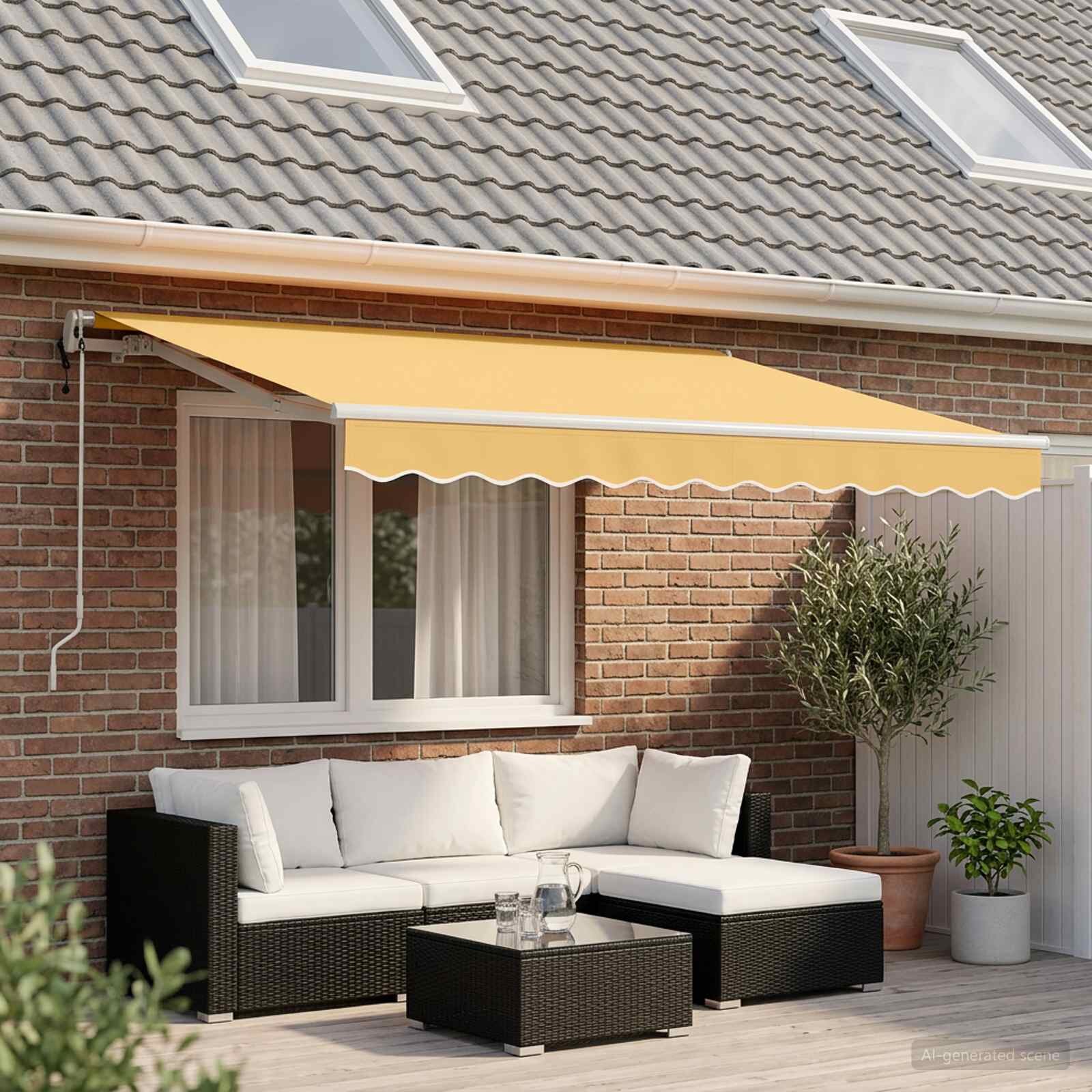 vidaXL Прибираща се тента Пясък 35 x 2 m текстил
