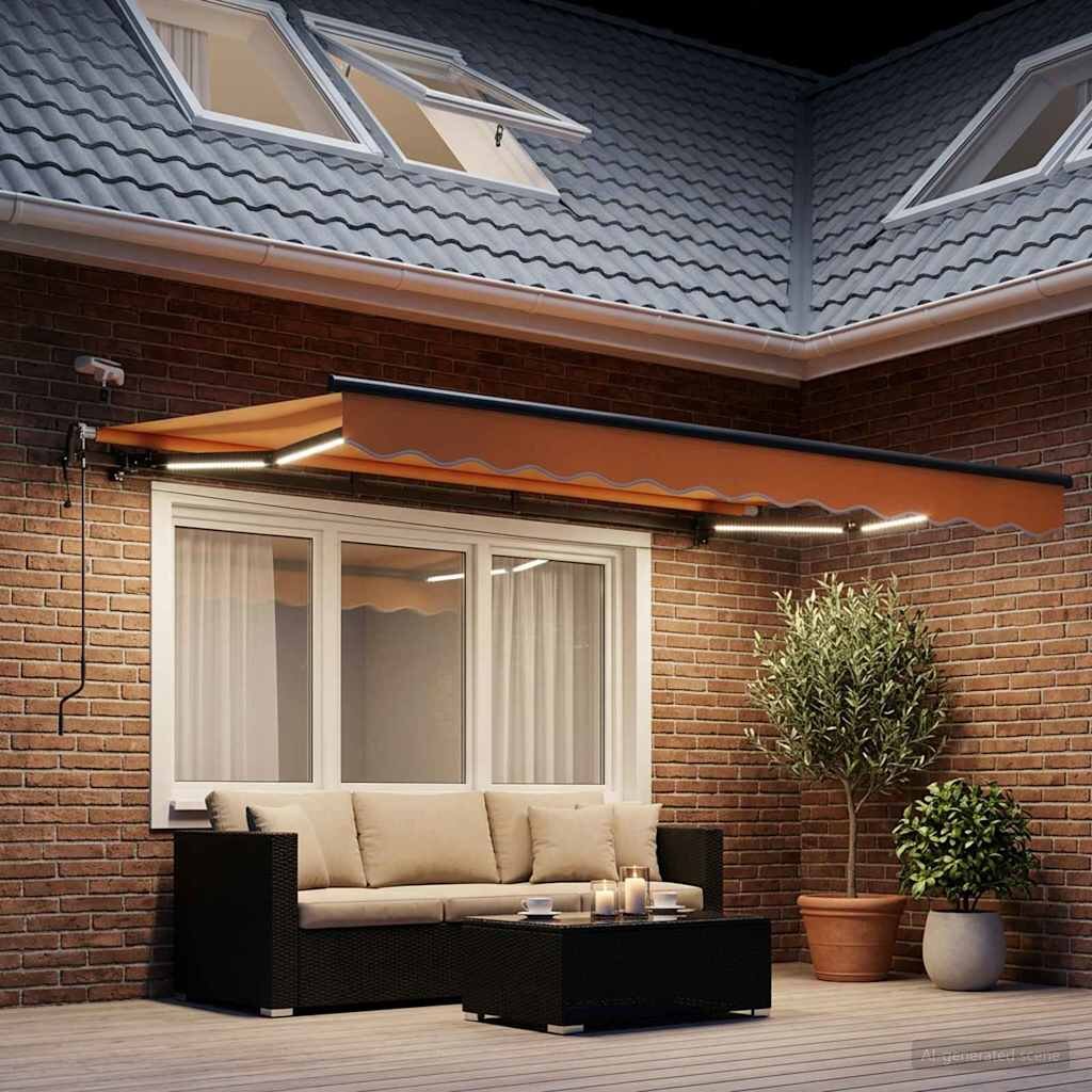 vidaXL Прибираща се тента Пясък 350 x 250 cm Полиестер