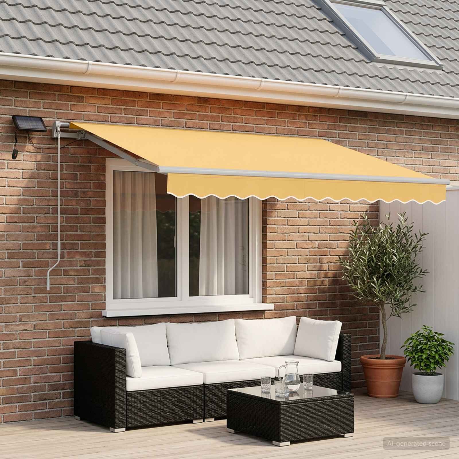 vidaXL Прибираща се тента Пясък 400 × 300 cm Тъкан и алуминий