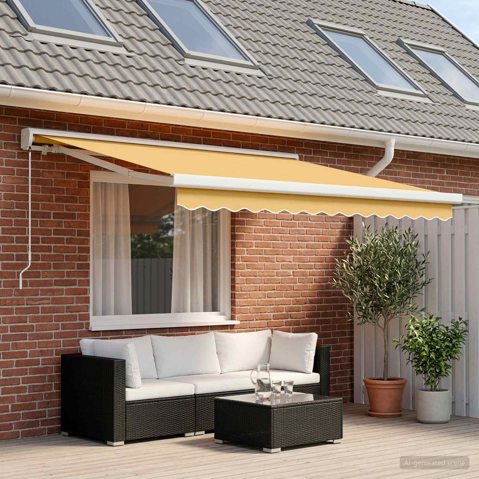 vidaXL Прибираща се тента Пясък 500 × 300 cm Платно и алуминий