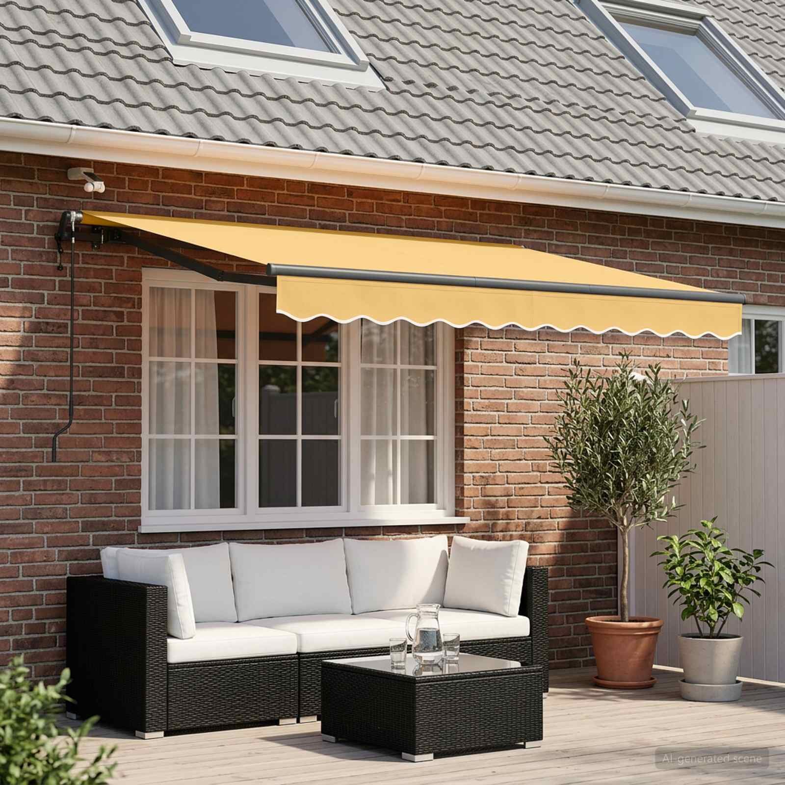 vidaXL Прибираща се тента Пясък 500 × 350 cm Полиестер