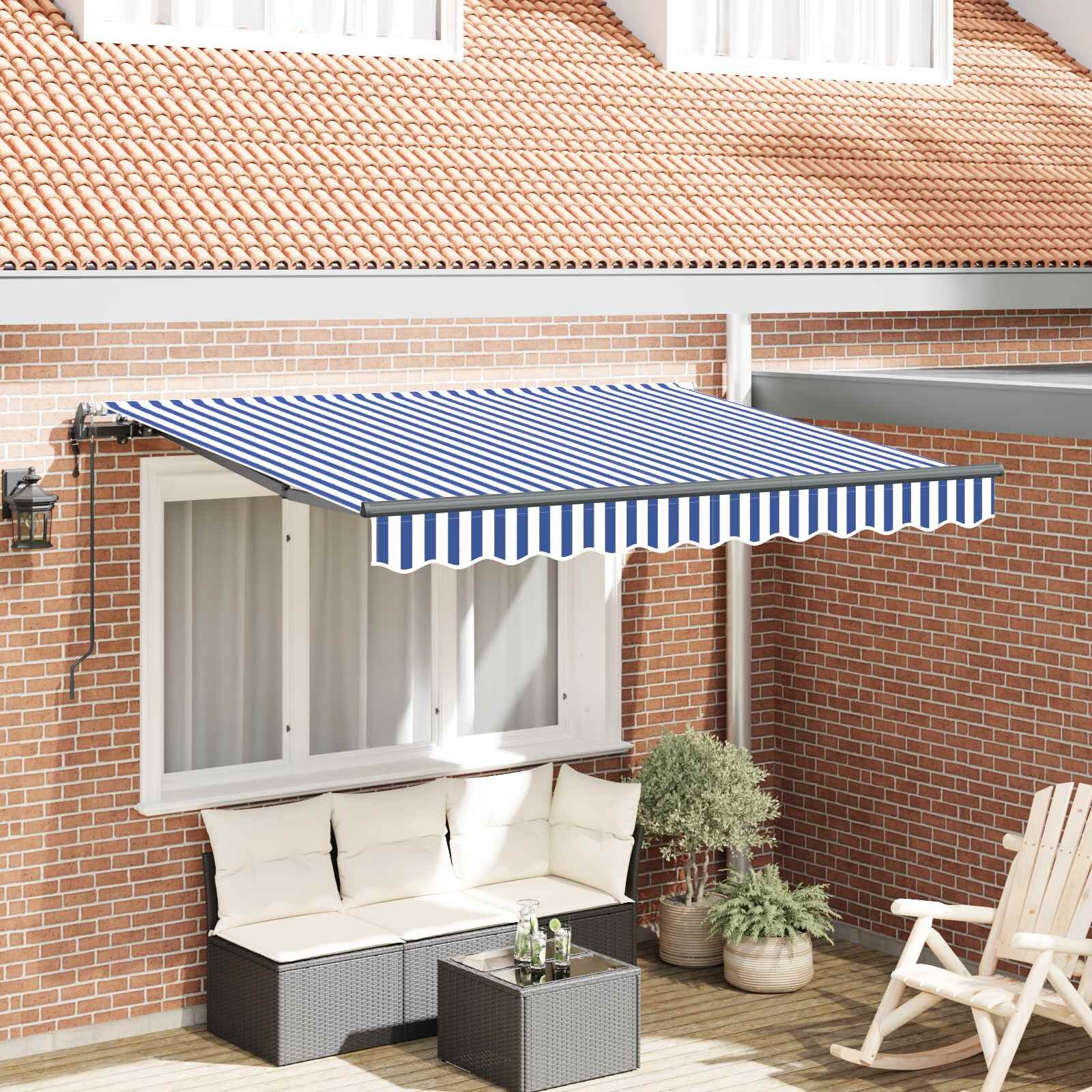 vidaXL Прибираща се тента Синьо 250 x 200 cm текстил