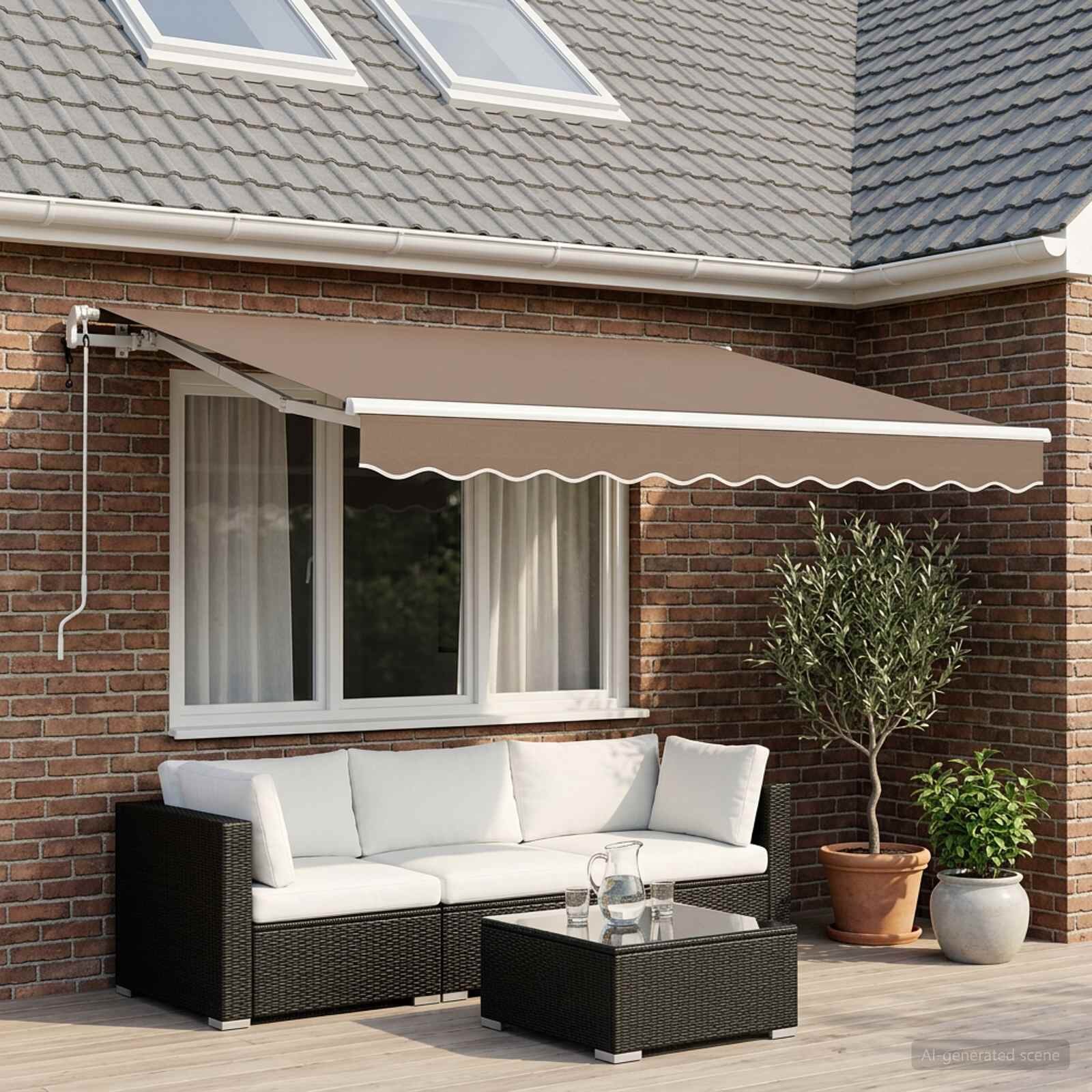 vidaXL Прибираща се тента Таупе 450 × 300 cm Полиестер