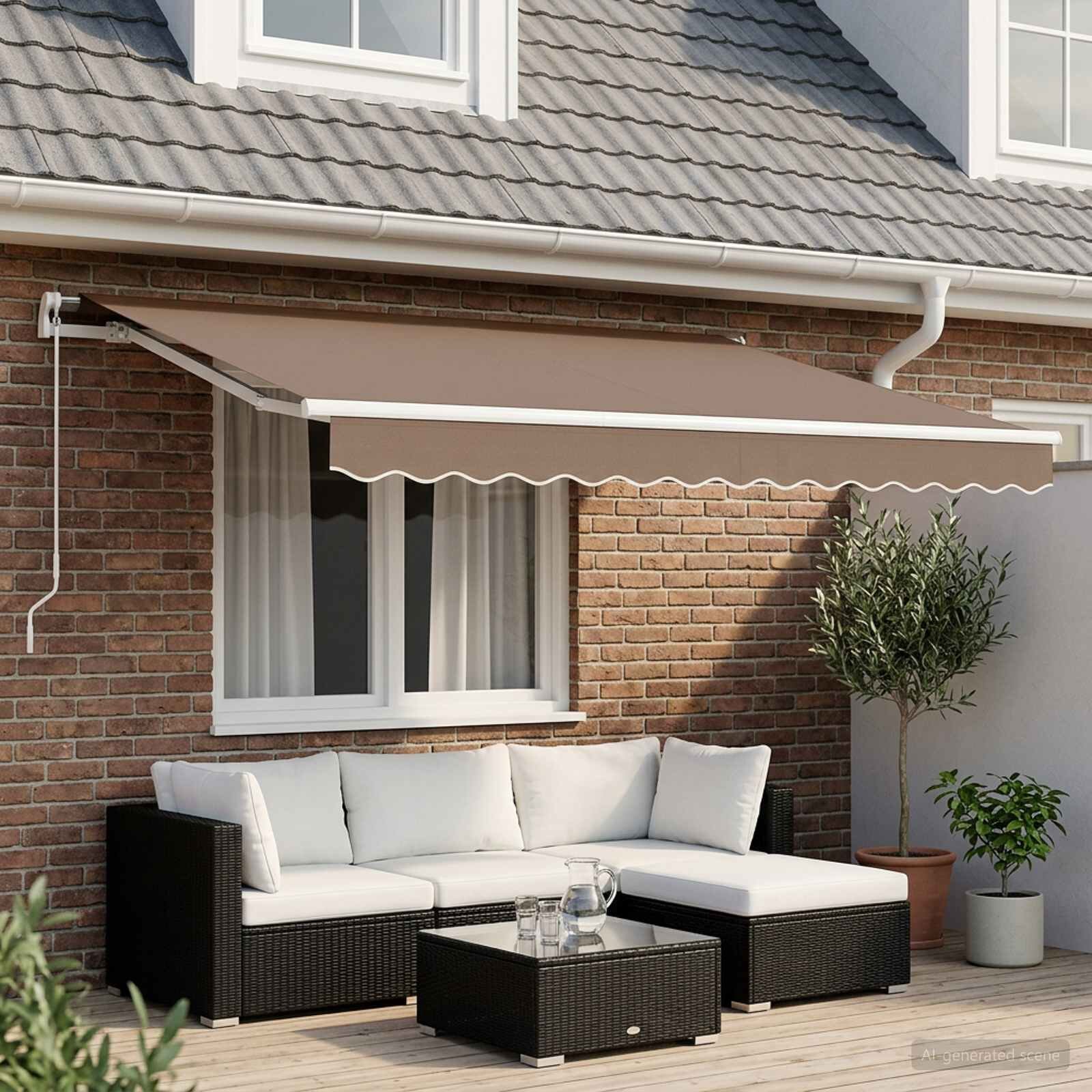 vidaXL Прибираща се тента Таупе 450 × 300 cm Полиестер и алуминий
