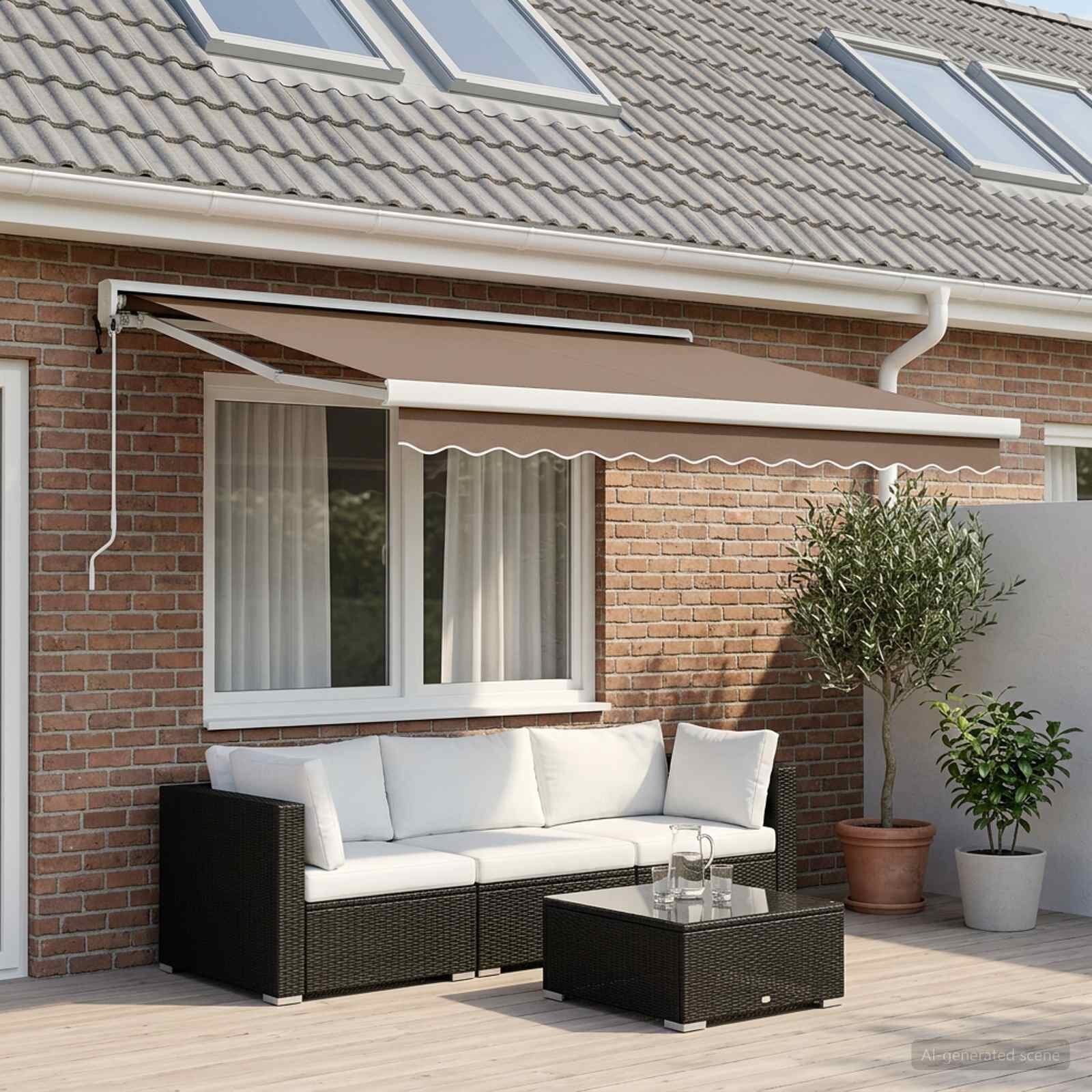 vidaXL Прибираща се тента Таупе 450 × 300 cm Текстил и Метал
