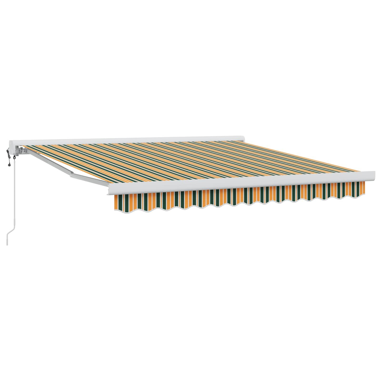 vidaXL Прибираща се тента Зелен и жълт 300 x 250 x 165 см