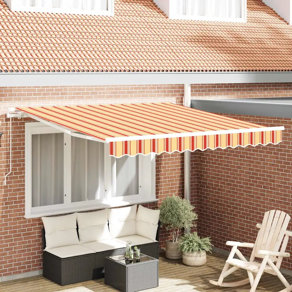 vidaXL Прибираща се тента Жълт и оранжев 300 x 250 cm