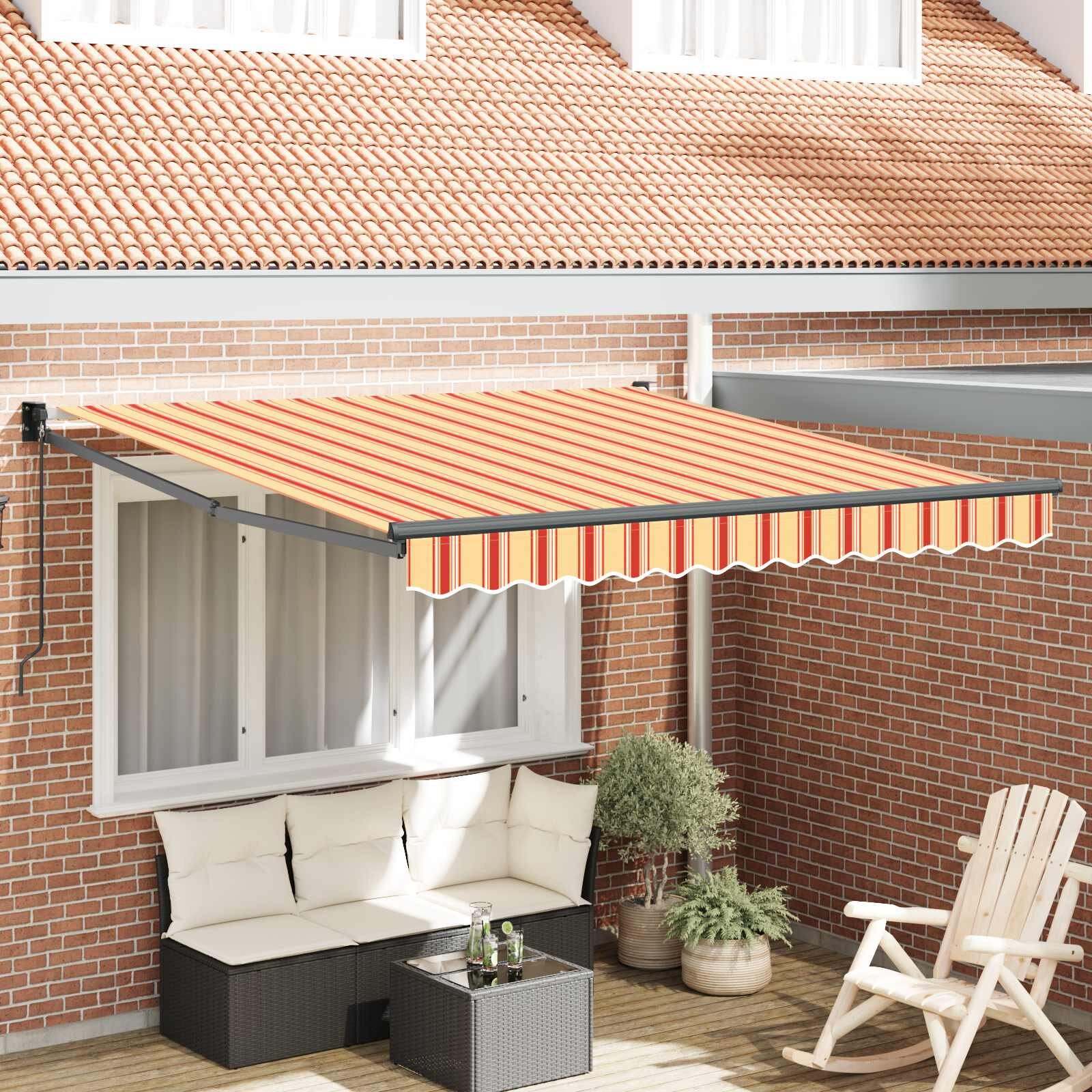 vidaXL Прибираща се тента Жълт и оранжев 300 x 250 cm