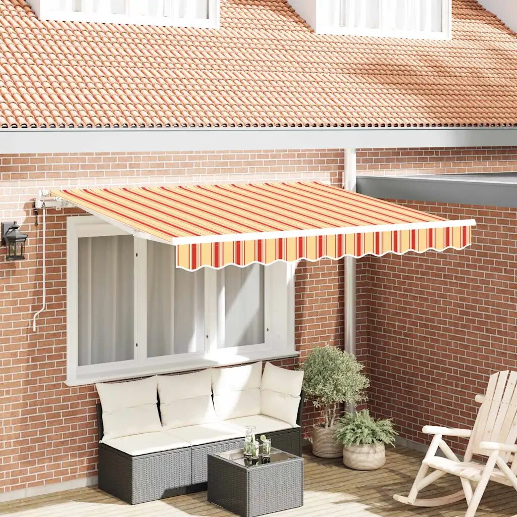 vidaXL Прибираща се тента Жълто 350 x 200 cm текстил
