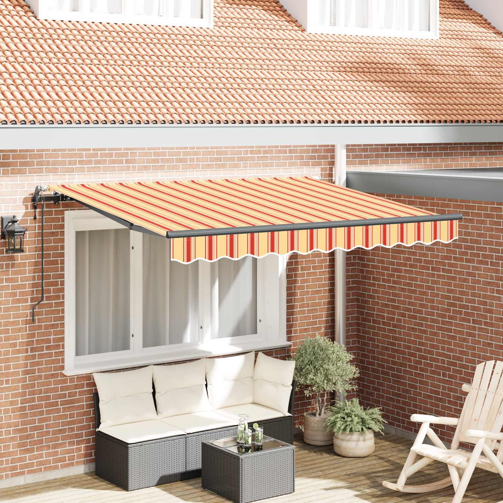 vidaXL Прибираща се тента Жълто 350 x 200 cm текстил