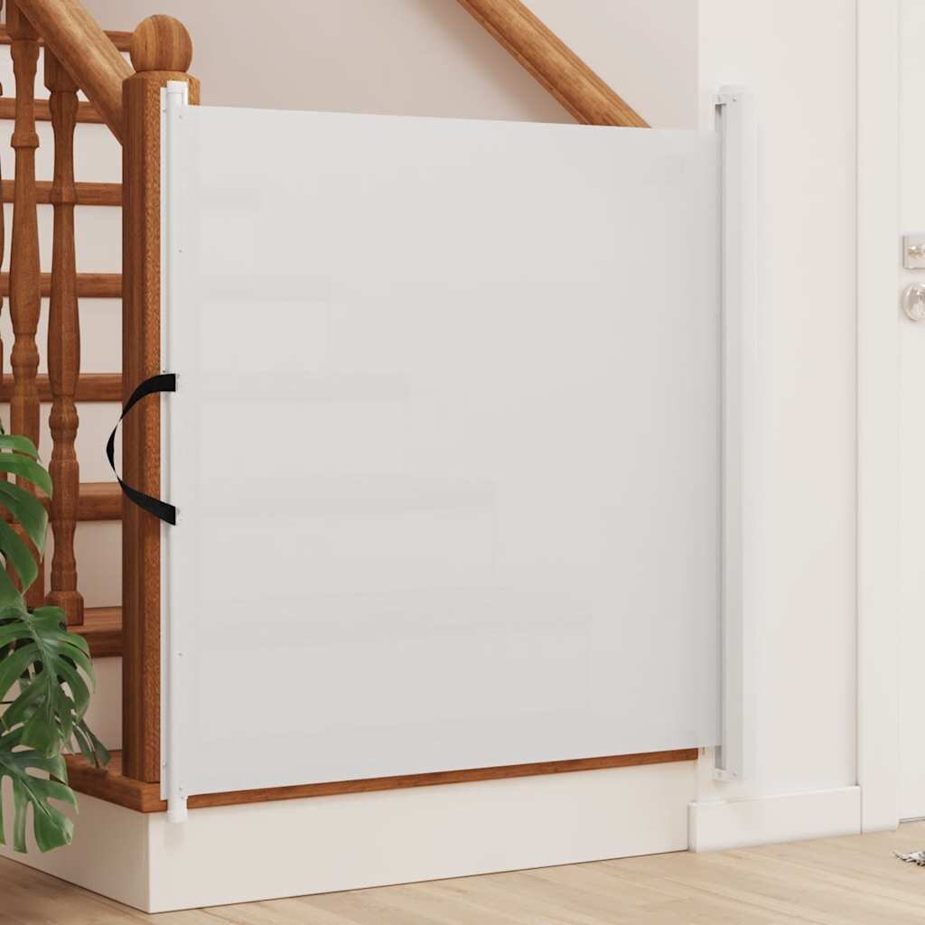 vidaXL Прибираща се врата за домашни любимци бяла 1025x125 см