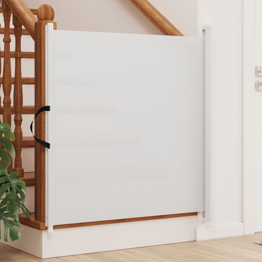 vidaXL Прибираща се врата за домашни любимци бяла 825x125 см