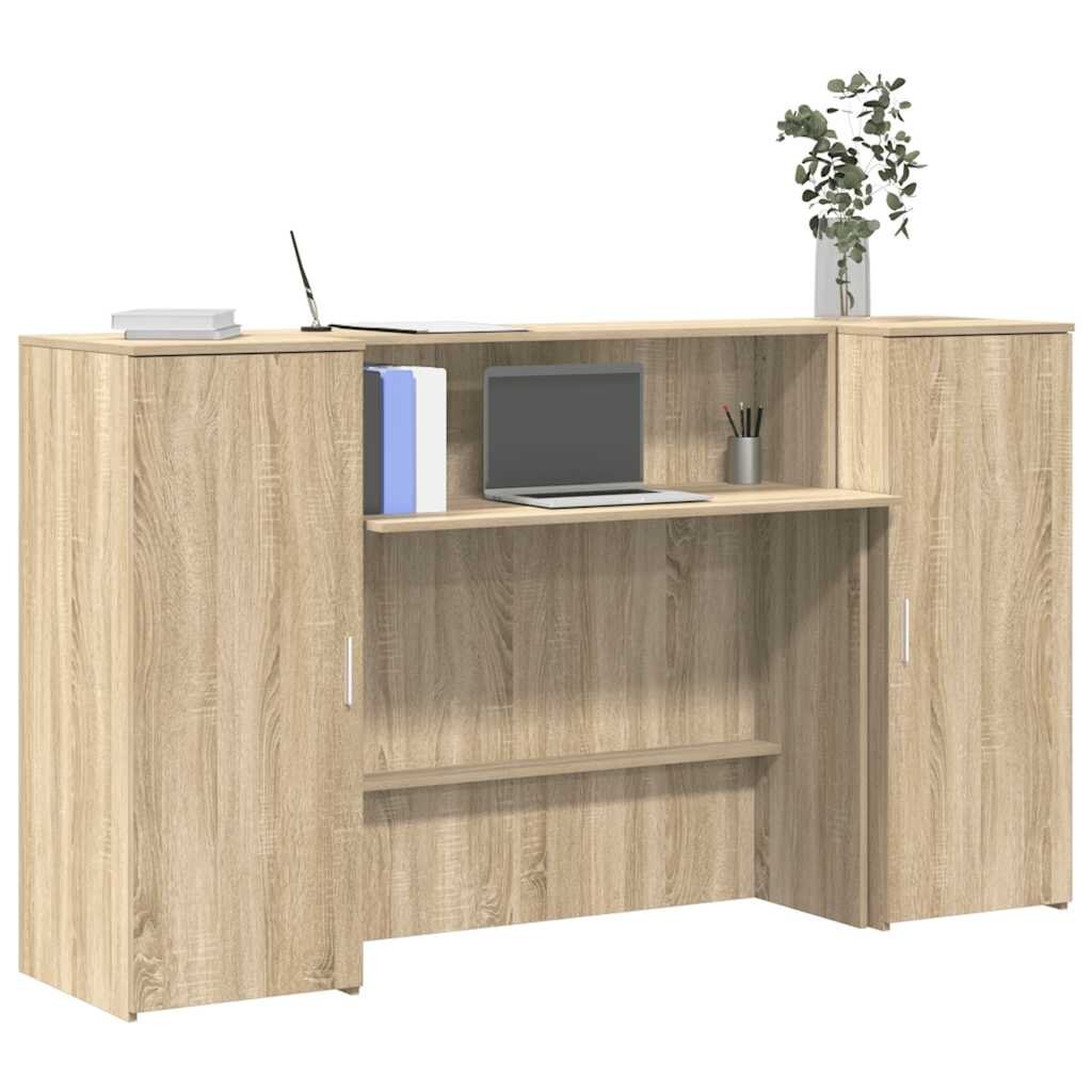 vidaXL Приемно бюро дъб сонома 180x50x1035 см инженерно дърво