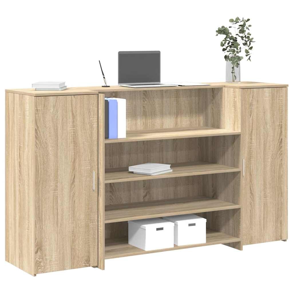 vidaXL Приемно бюро дъб сонома 180x50x1035 см инженерно дърво