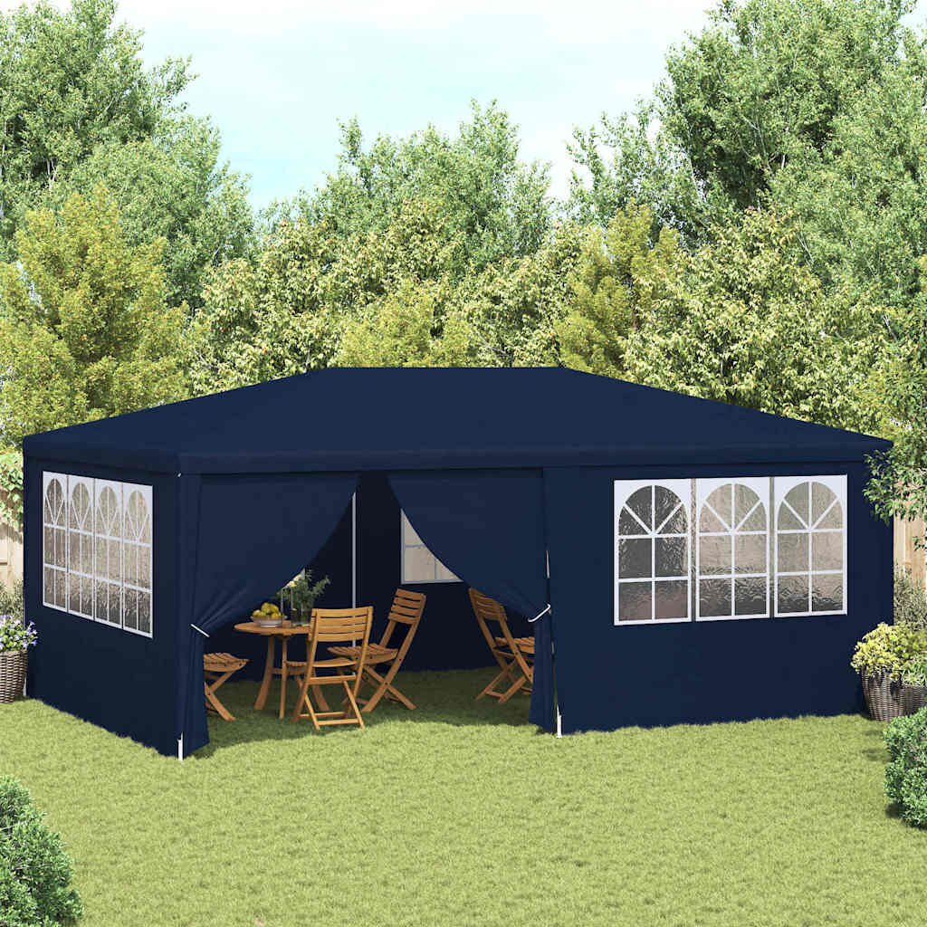 vidaXL Професионална парти шатра със стени 4x6 м синя 90 г/м²