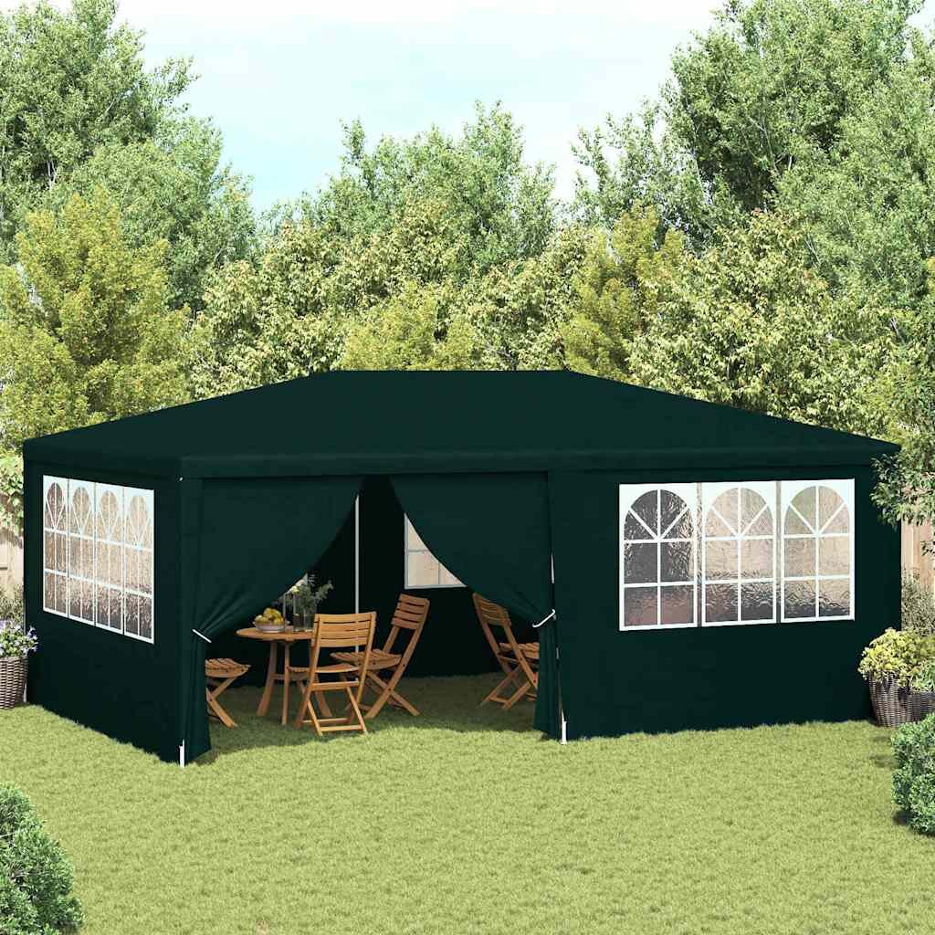 vidaXL Професионална парти шатра със стени 4x6 м зелена 90 г/м²